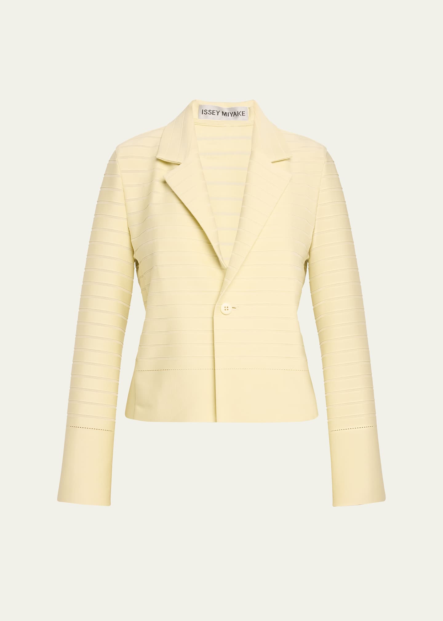 Issey Miyake Wide Stripe One-Button Knit Jacket Image 1 of 5