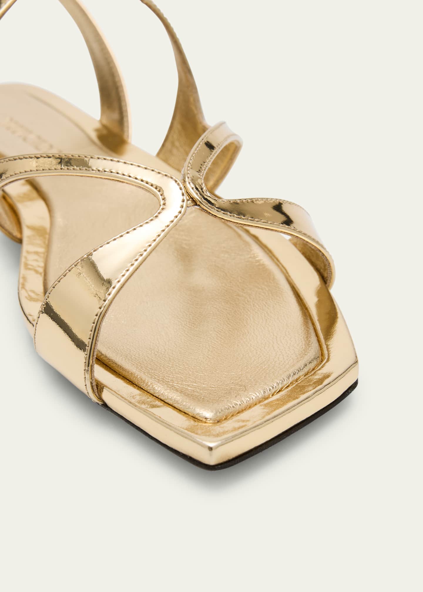 Jimmy Choo Ayla Metallic Leather Ankle-Strap Sandals Image 5 of 6