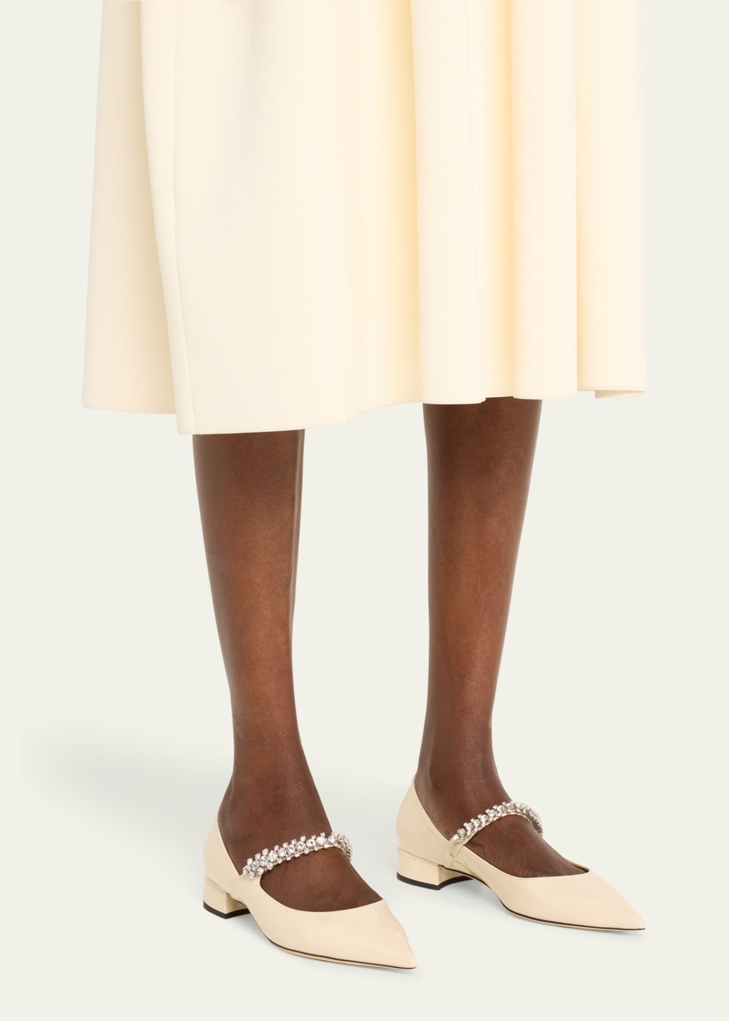 Jimmy Choo Bing Patent Crystal Strap Ballerina Flats Bergdorf Goodman
