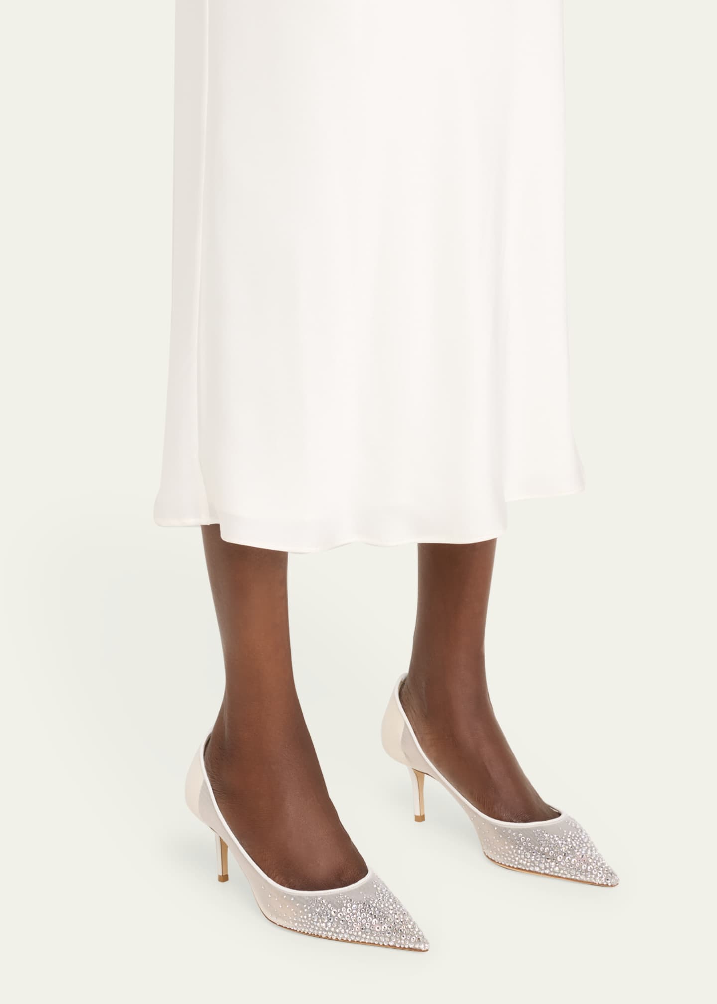 Jimmy Choo Love Embellished Mesh Kitten-Heel Pumps Image 2 of 5