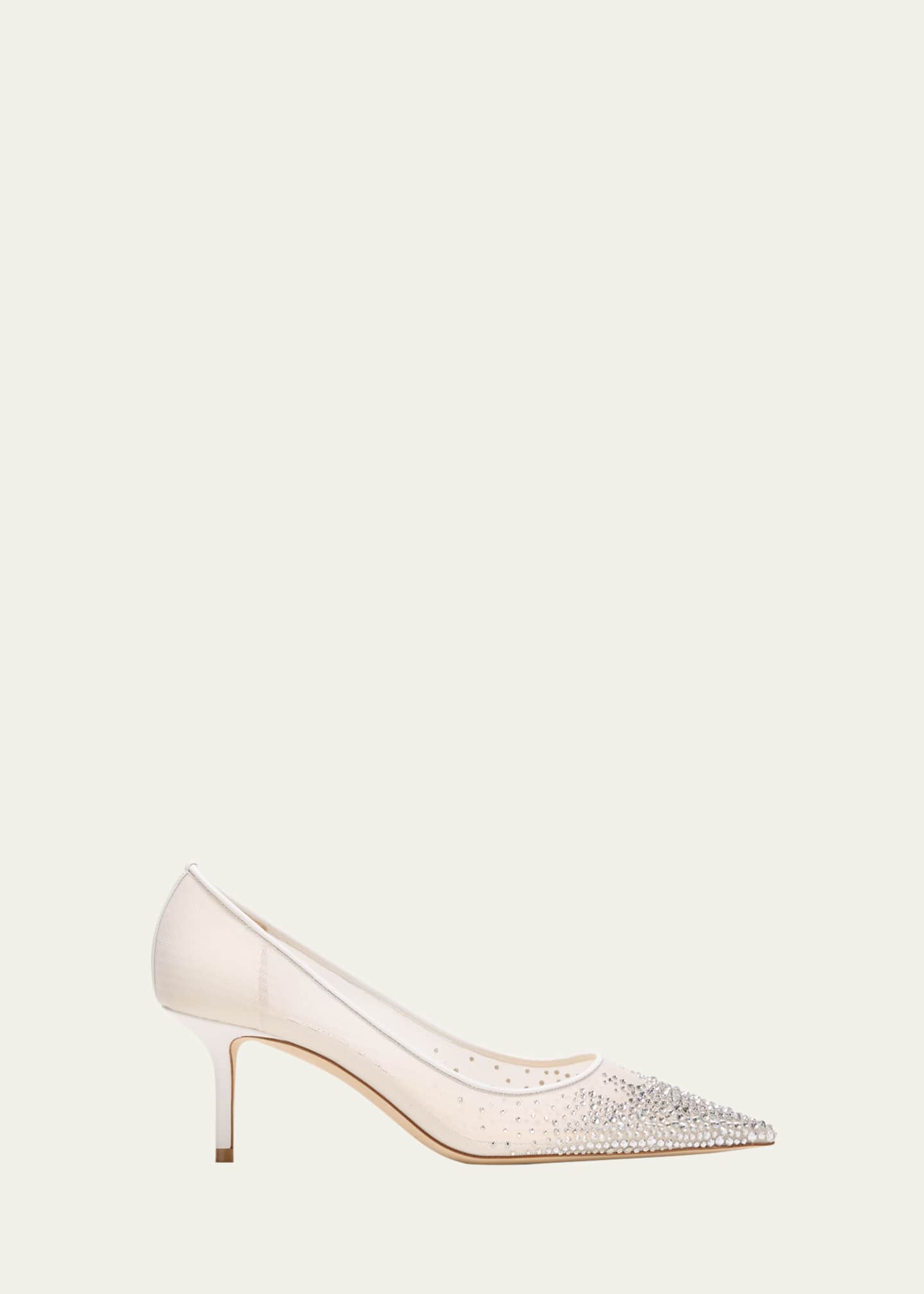 Jimmy Choo Love Embellished Mesh Kitten-Heel Pumps Image 1 of 5