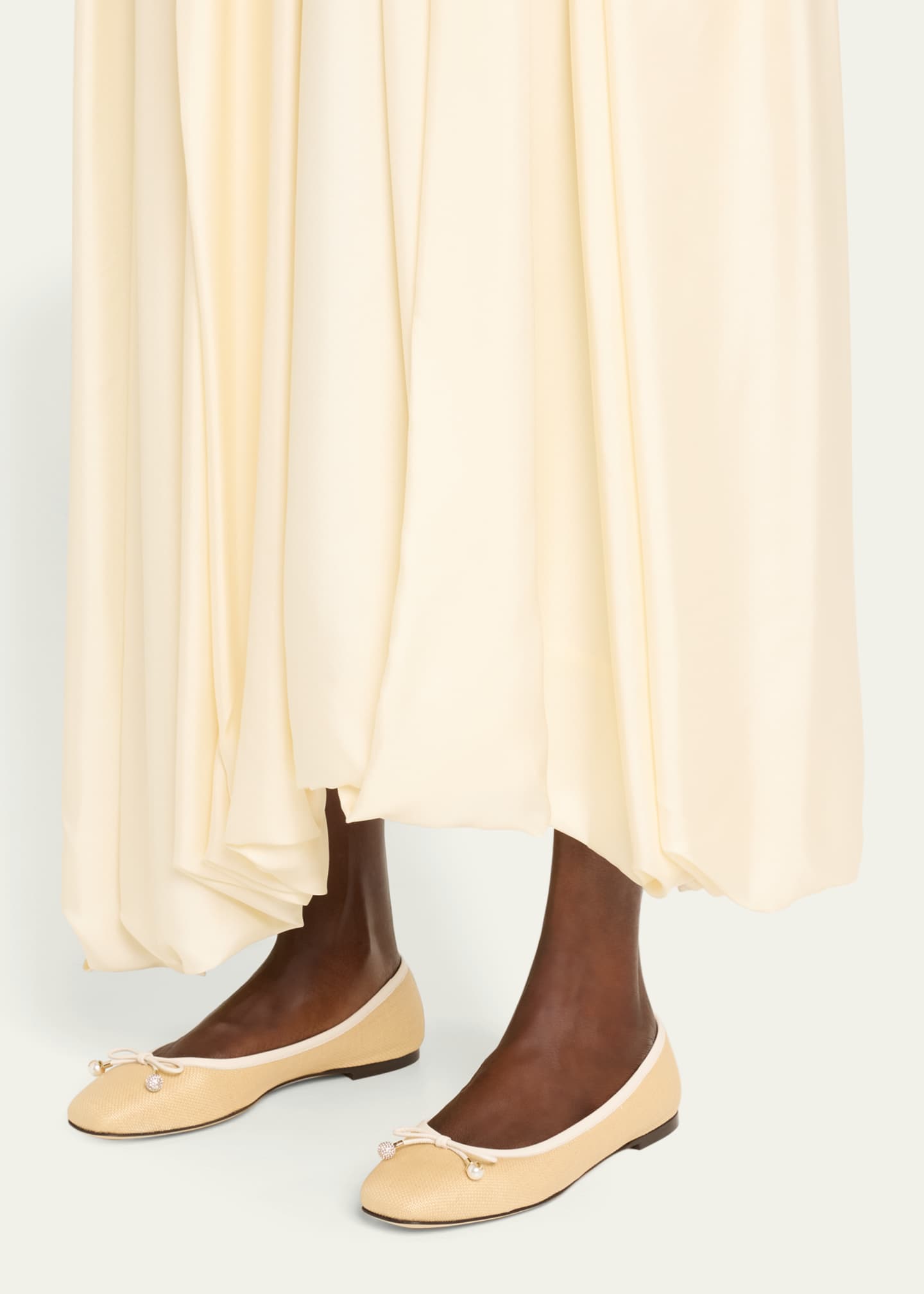 Jimmy Choo Elme Cotton Bow Ballerina Flats Image 2 of 5