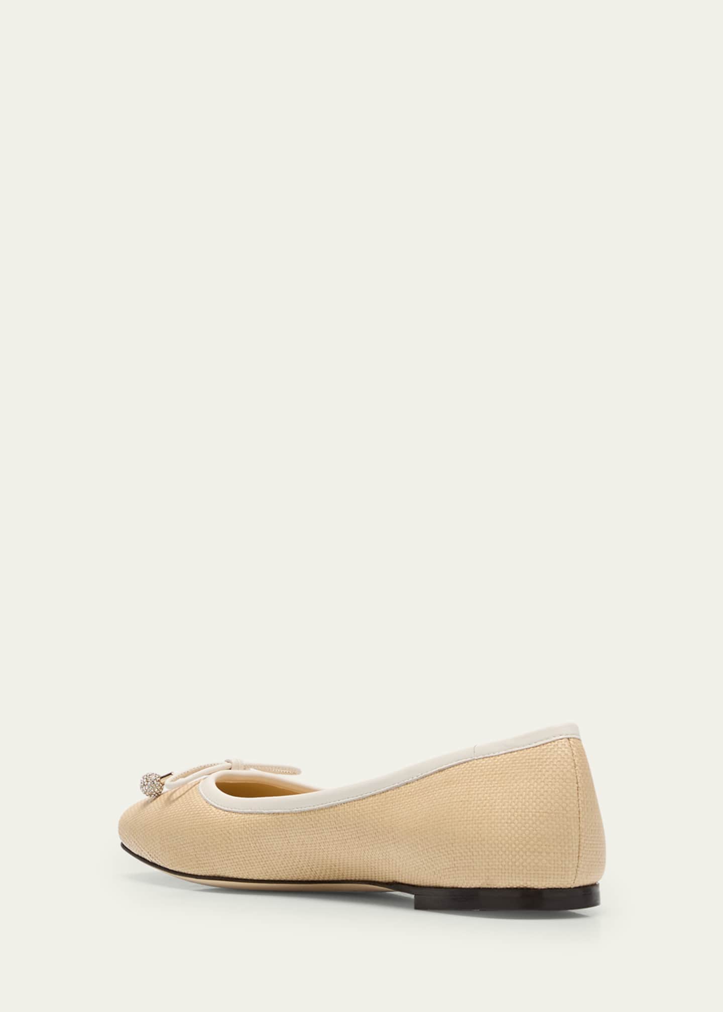 Jimmy Choo Elme Cotton Bow Ballerina Flats Image 4 of 5