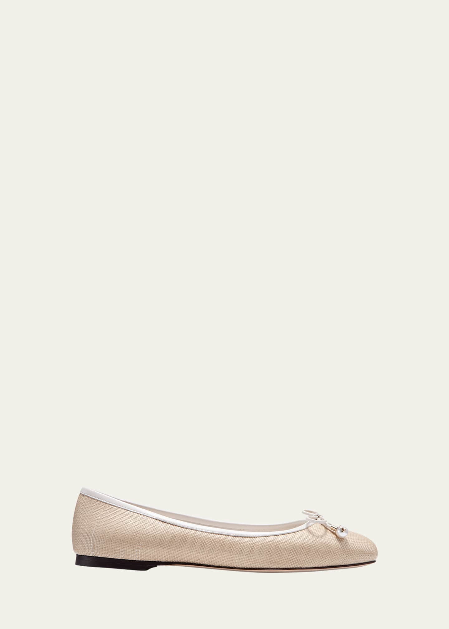 Jimmy Choo Elme Cotton Bow Ballerina Flats Image 1 of 5