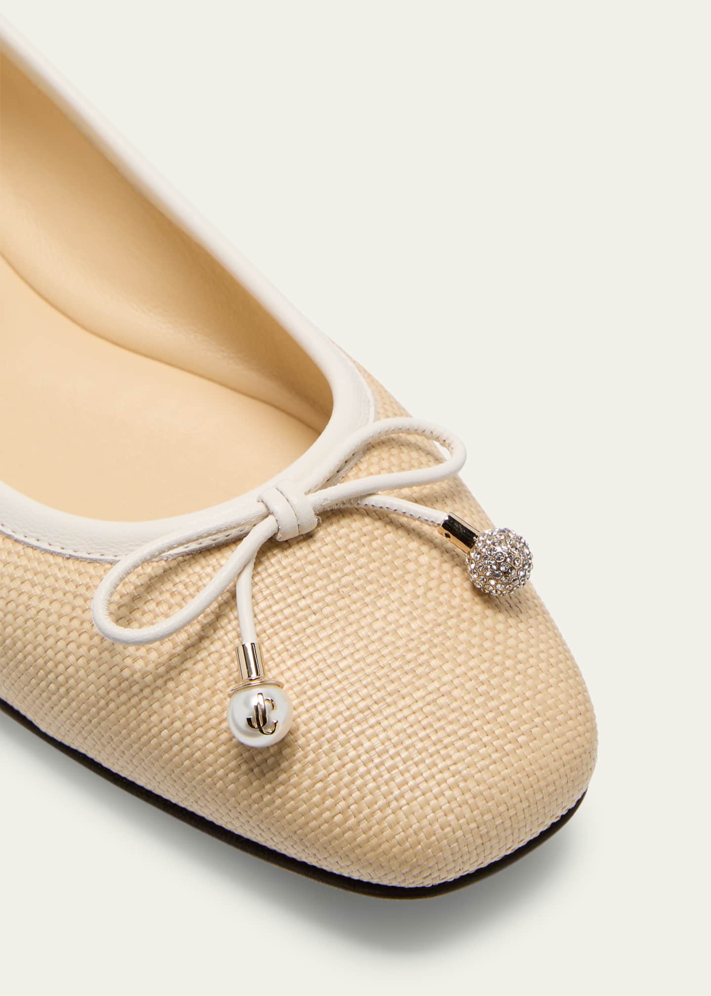 Jimmy Choo Elme Cotton Bow Ballerina Flats Image 5 of 5