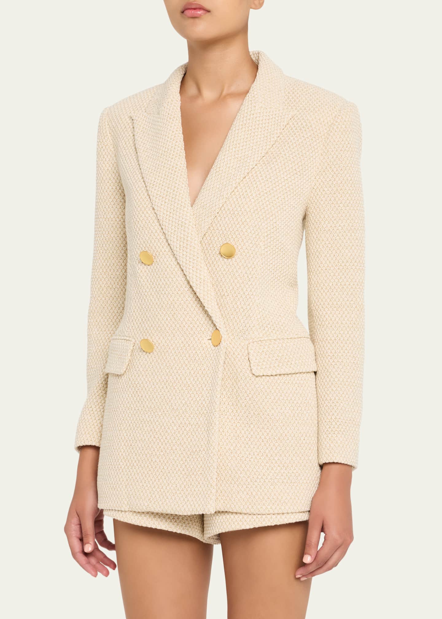 L'Agence Riva Knit Double-Breasted Blazer Image 4 of 5