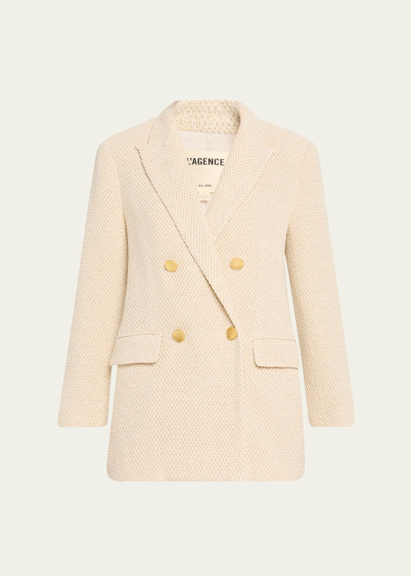 L'Agence Riva Knit Double-Breasted Blazer Image 1 of 5