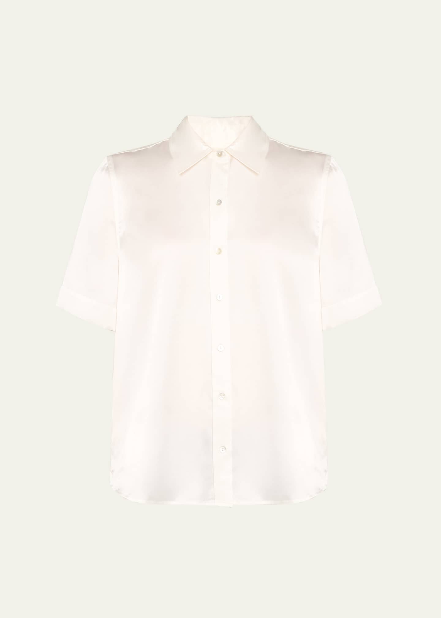 L'Agence Ellah Short-Sleeve Silk Blouse Image 1 of 5