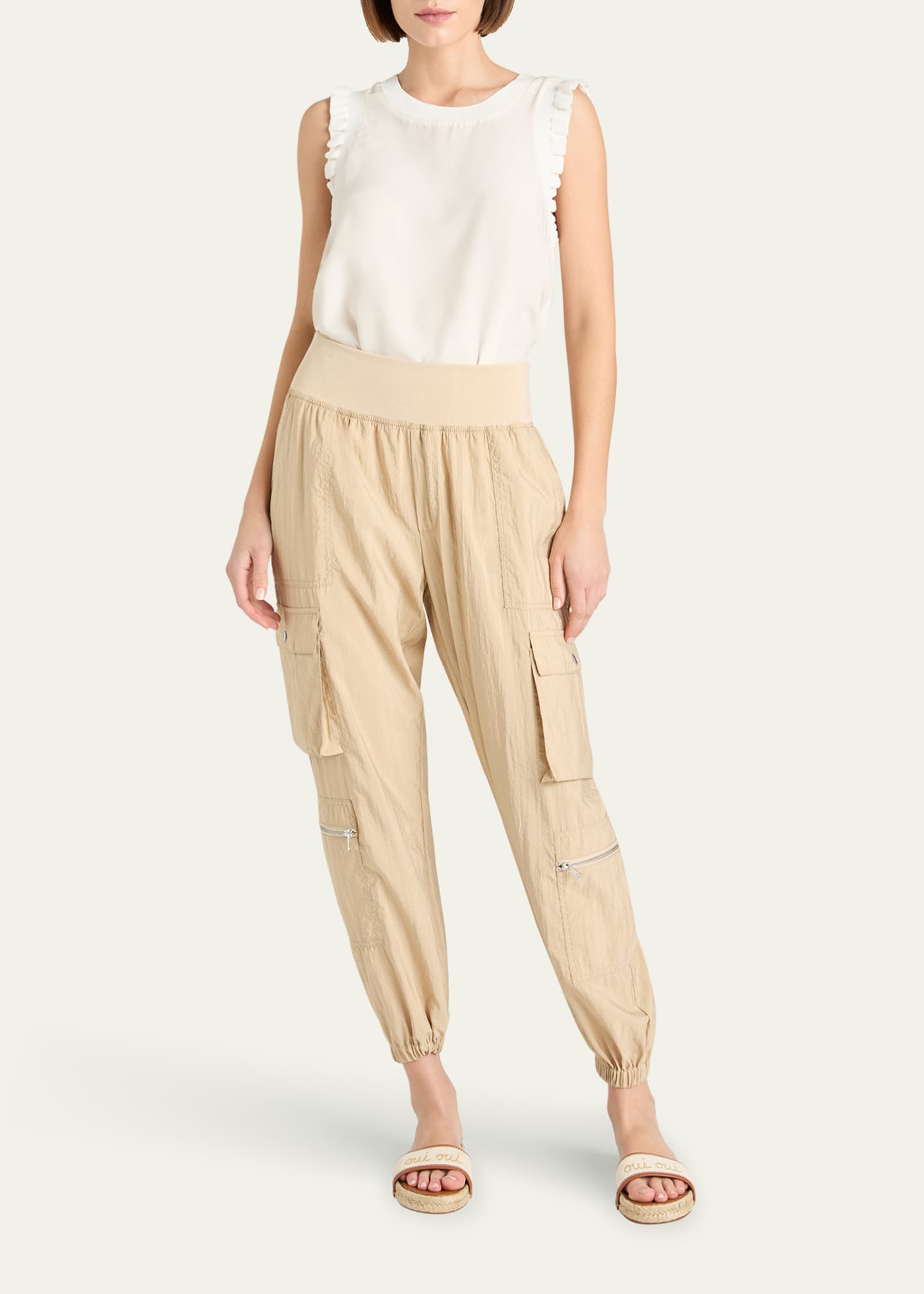 Cinq a Sept Genevive Satin Cargo Jogger Pants Image 2 of 4