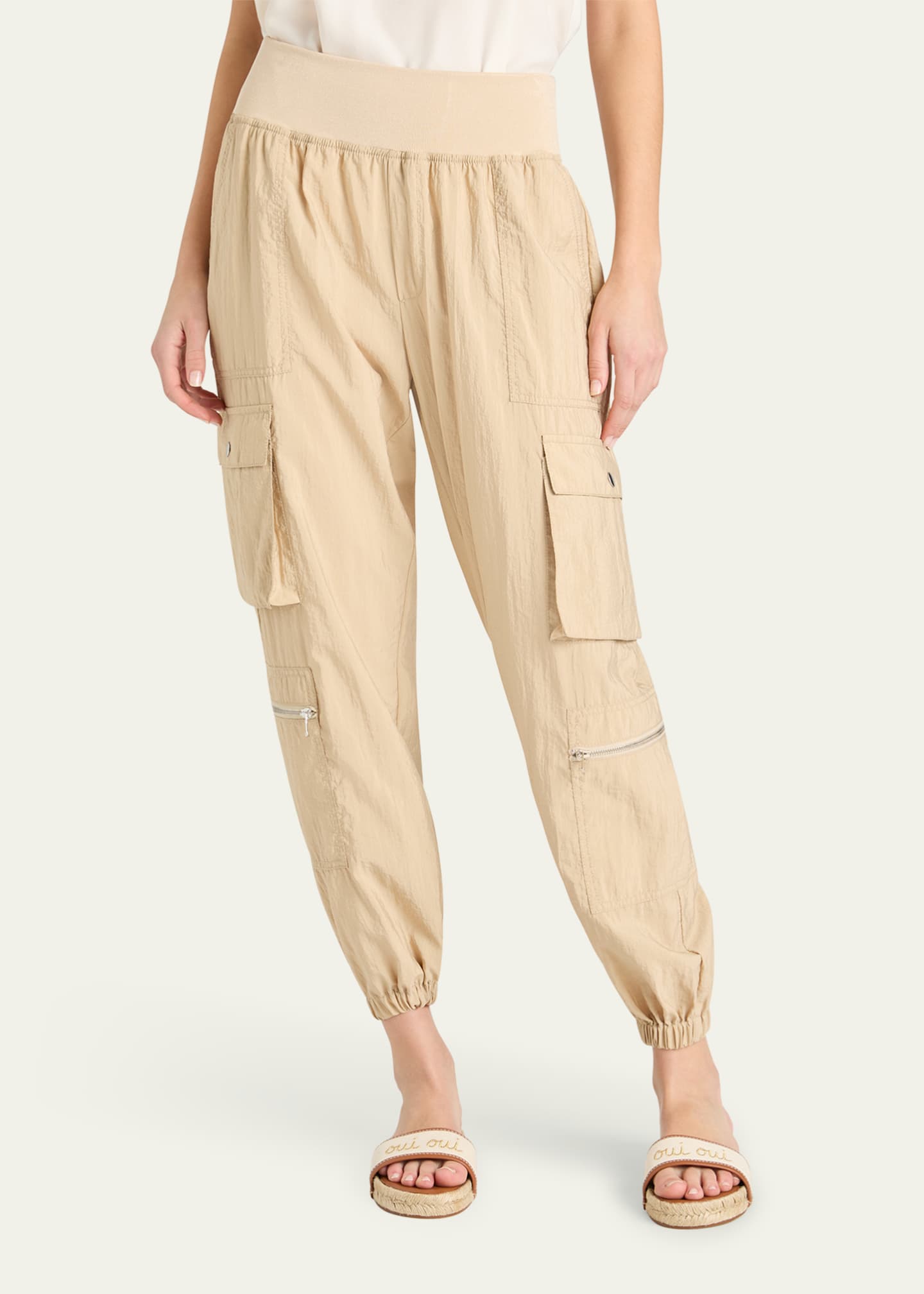 Cinq a Sept Genevive Satin Cargo Jogger Pants Image 4 of 4