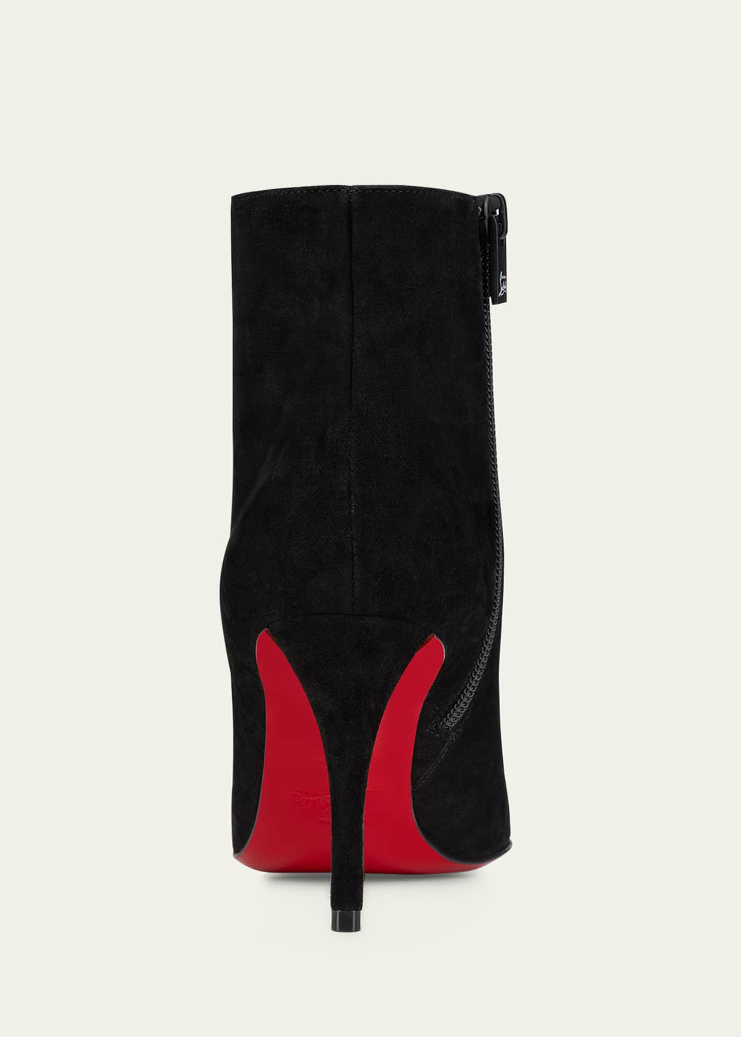 Christian Louboutin So Apostropha Suede Red Sole Stiletto Booties Image 2 of 2
