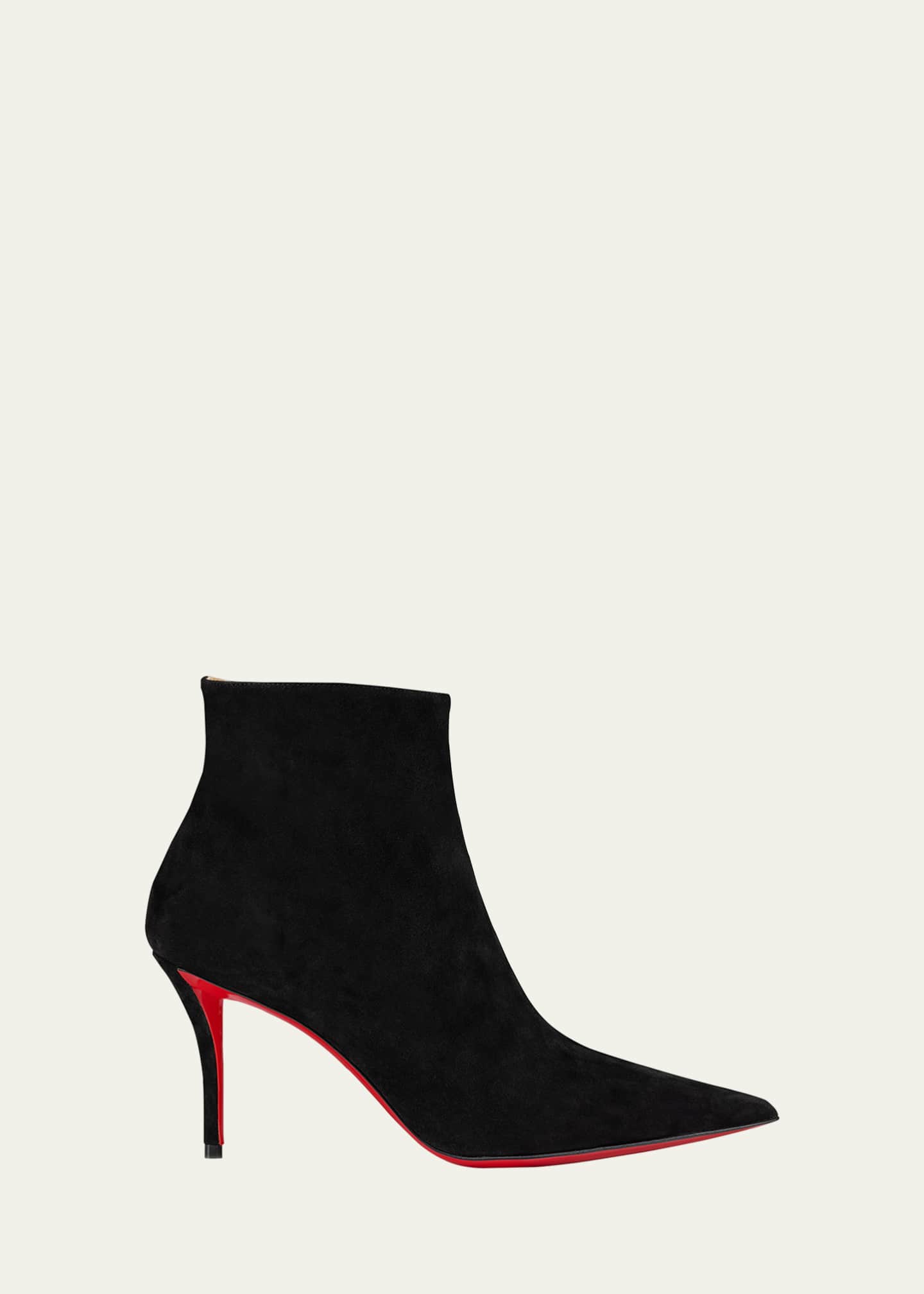 Christian Louboutin So Apostropha Suede Red Sole Stiletto Booties Image 1 of 2