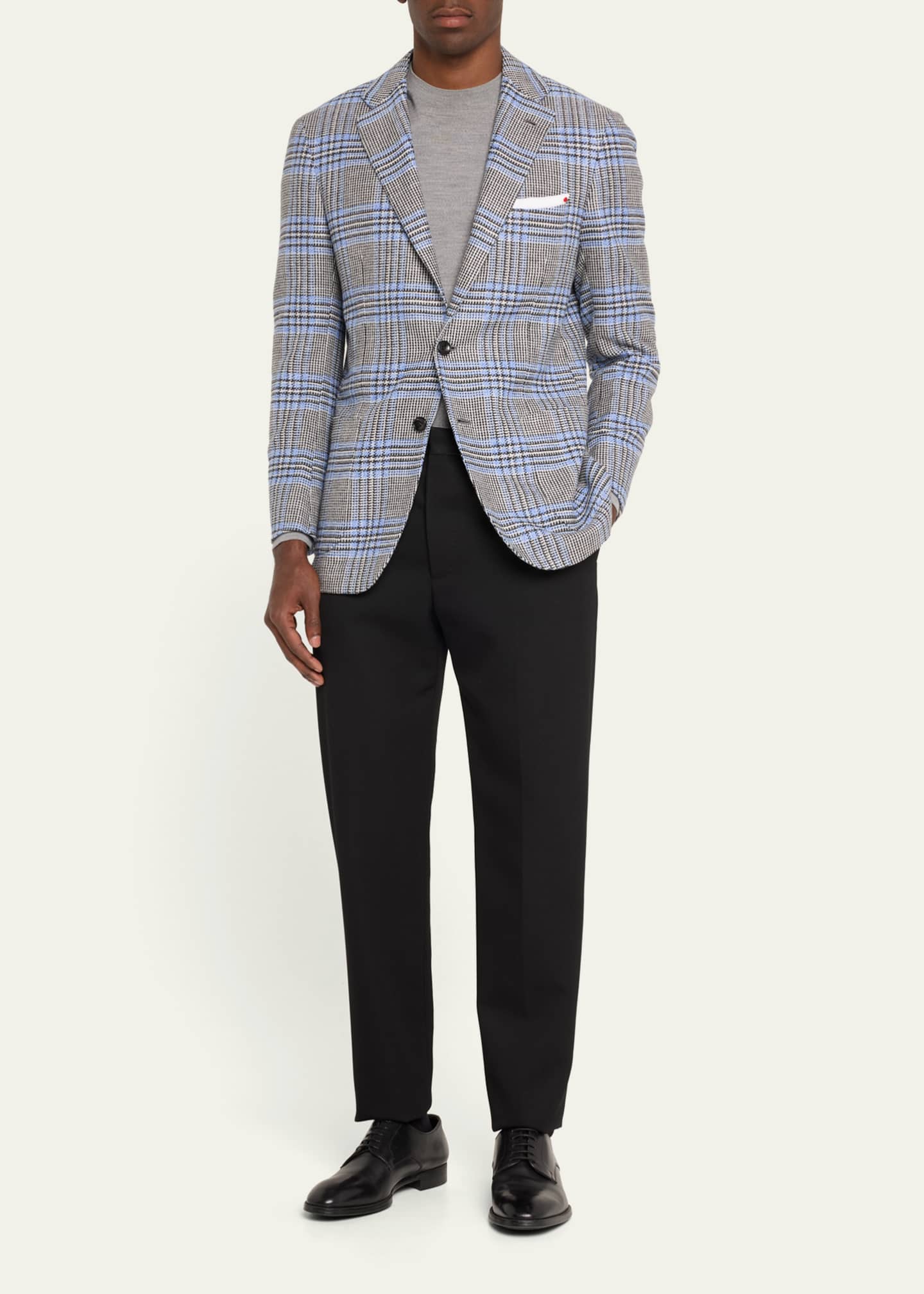 Kiton Men's Two-Tone Plaid Sport Coat Image 2 of 5