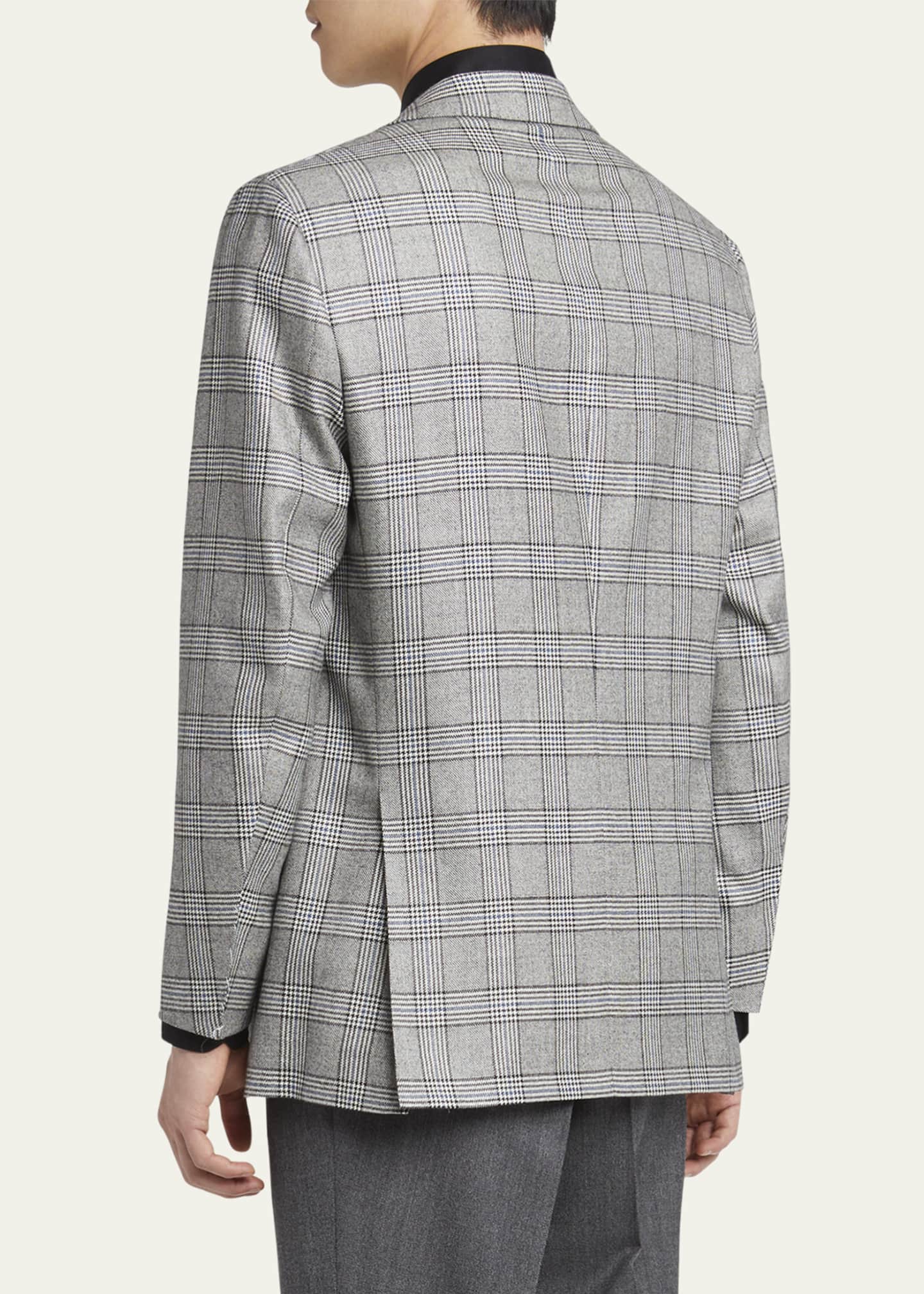 Kiton Men's Two-Tone Plaid Sport Coat Image 3 of 5