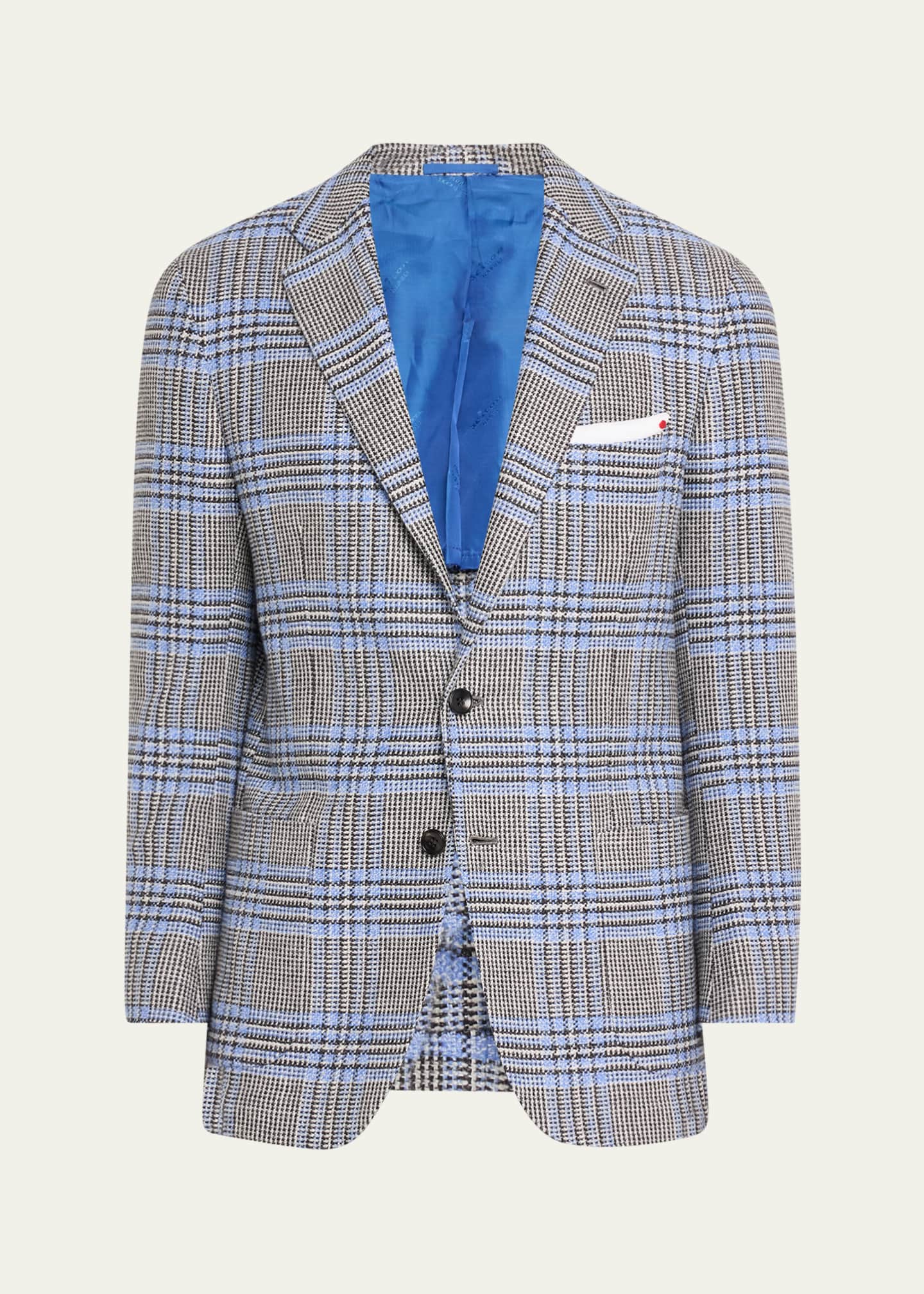 Kiton Men's Two-Tone Plaid Sport Coat Image 1 of 5
