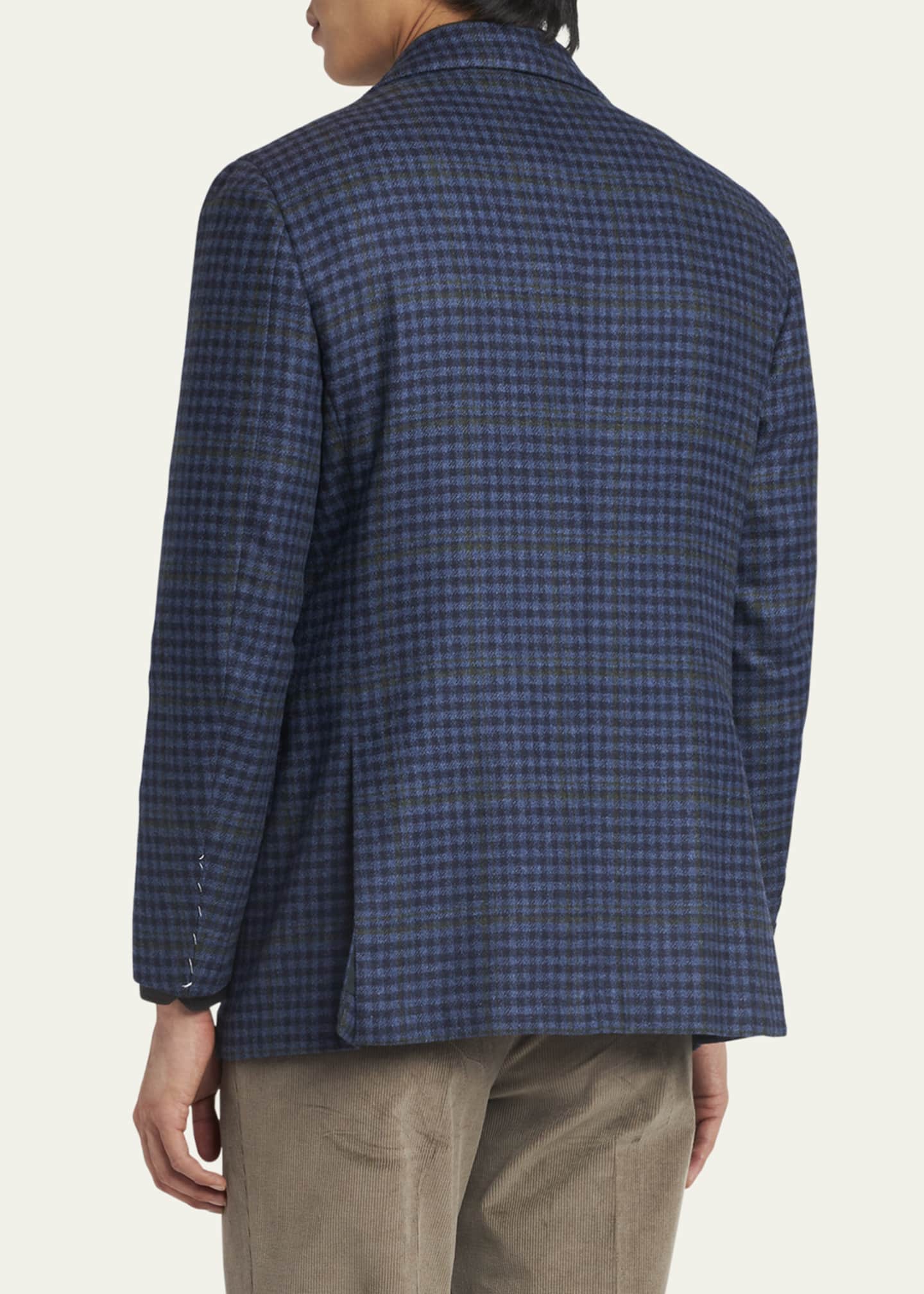 Kiton Men's Cashmere-Wool Check Sport Coat Image 3 of 5