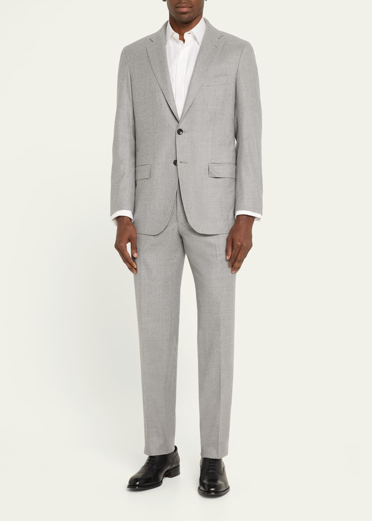 Kiton Men's Pearl Grey Textured Suit - Bergdorf Goodman