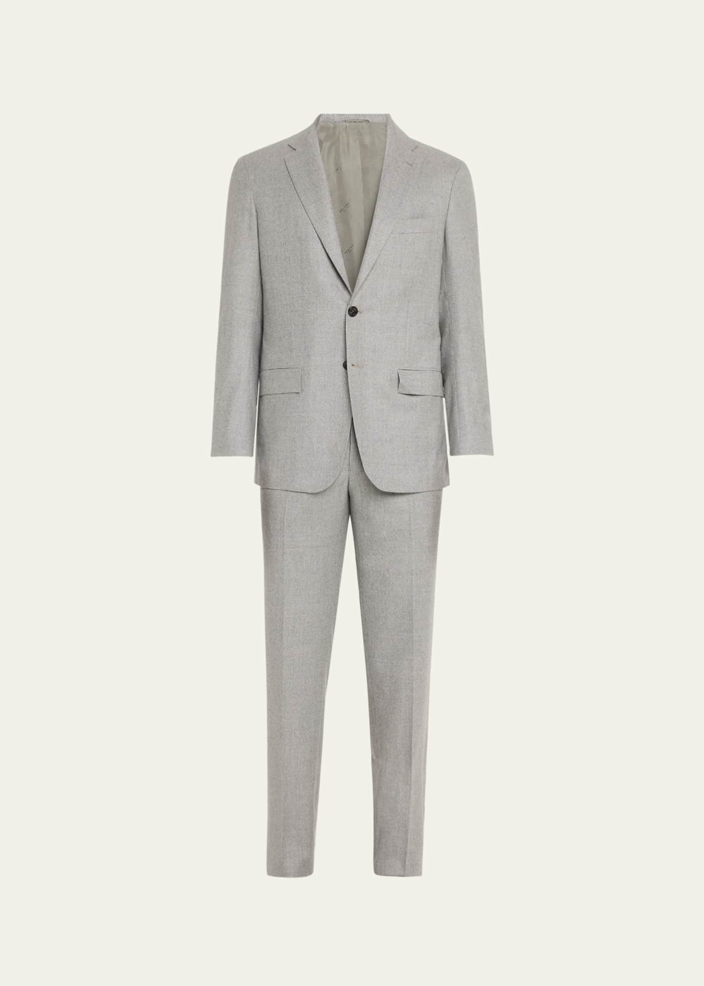 Kiton グレー ウールスーツ Kiton キトン】贅沢13.2Micronウール生地 通年合い物 定番グレー