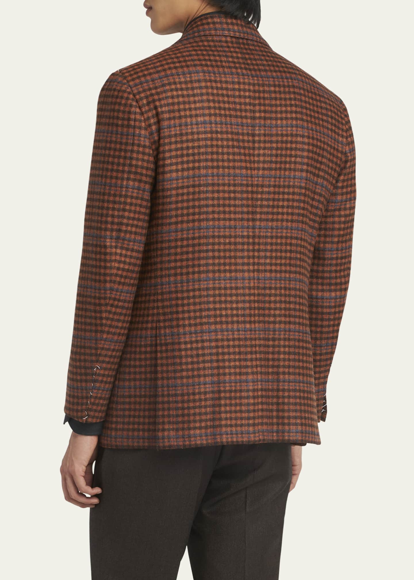 Kiton Men's Cashmere-Wool Check Sport Coat Image 3 of 5