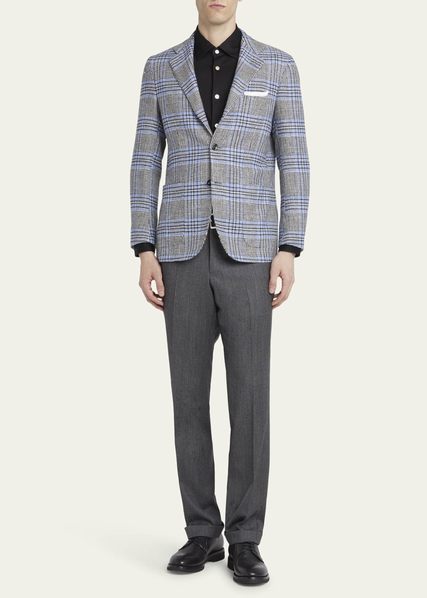 Men's Cashmere Plaid Sport Coat - Thumbnail 2