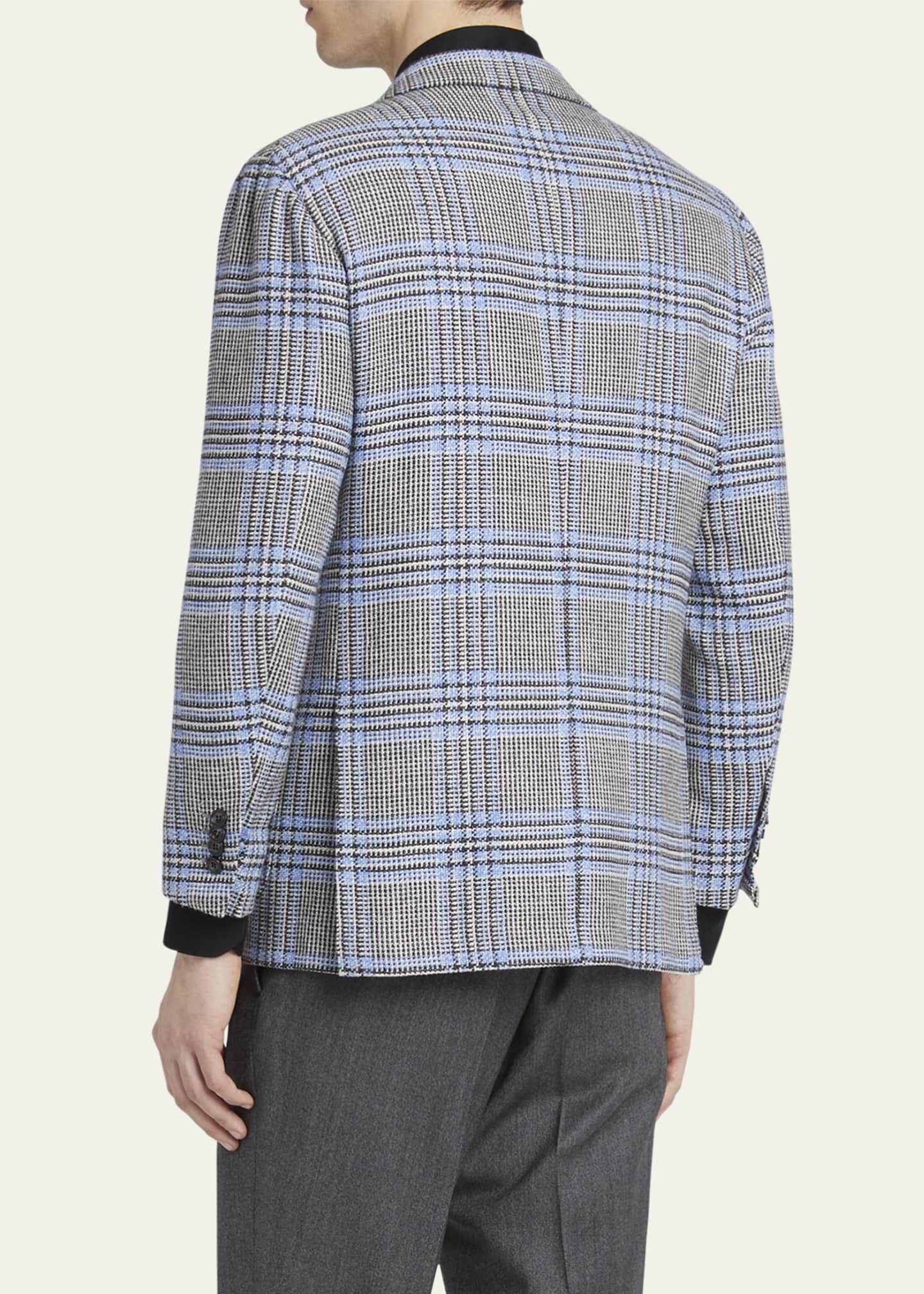Men's Cashmere Plaid Sport Coat - Thumbnail 3