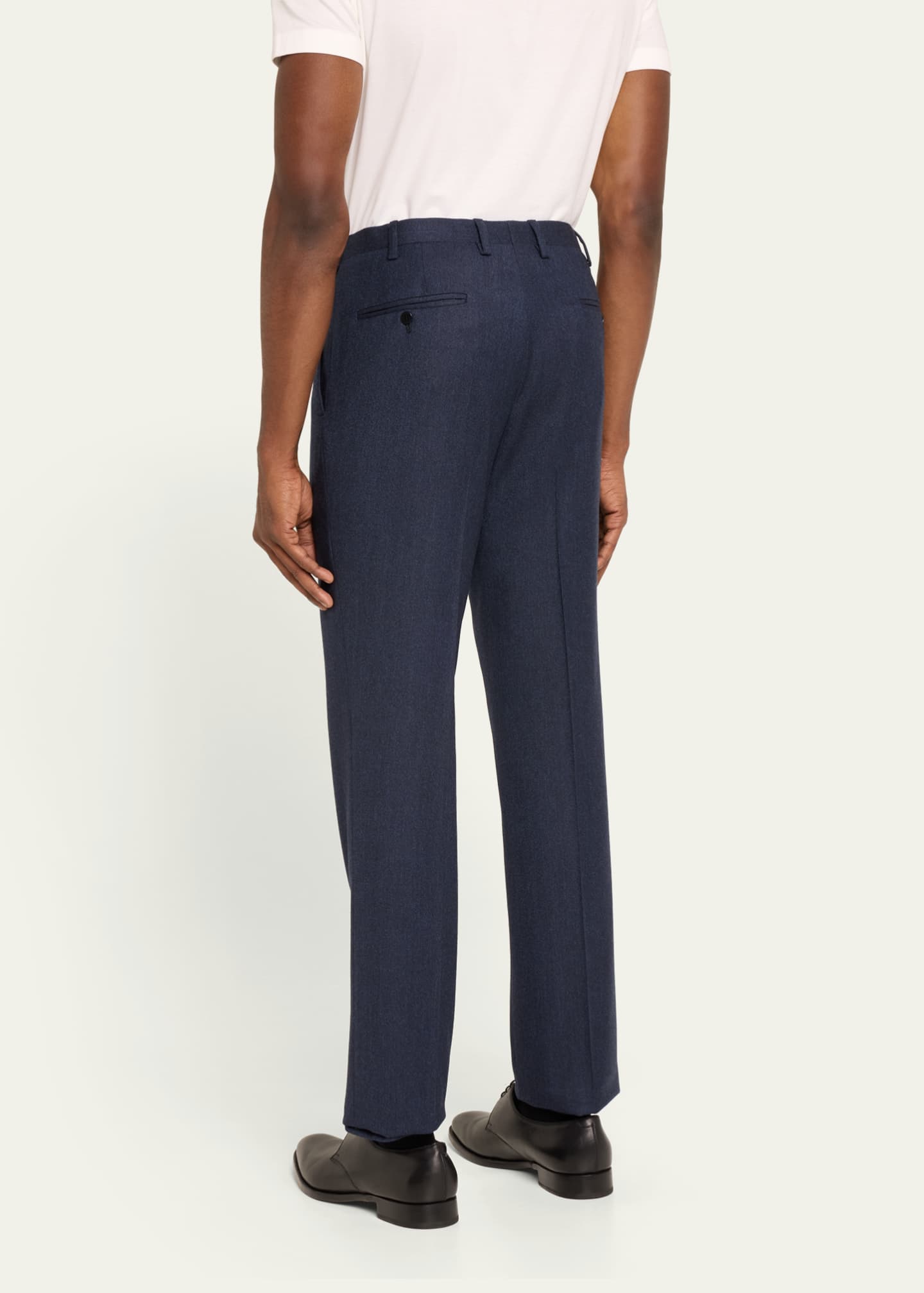 Kiton Men's Textured Blue Suit Trousers Image 3 of 5