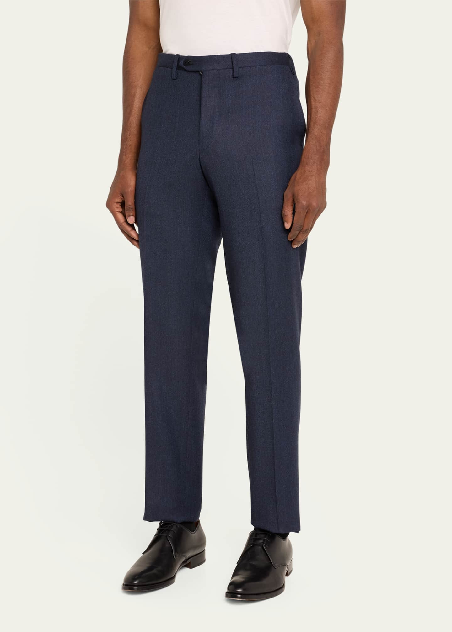 Kiton Men's Textured Blue Suit Trousers Image 4 of 5