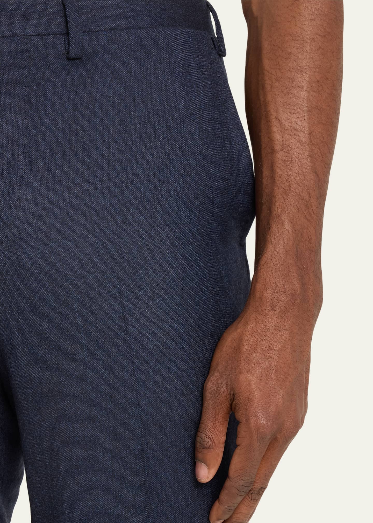 Kiton Men's Textured Blue Suit Trousers Image 5 of 5