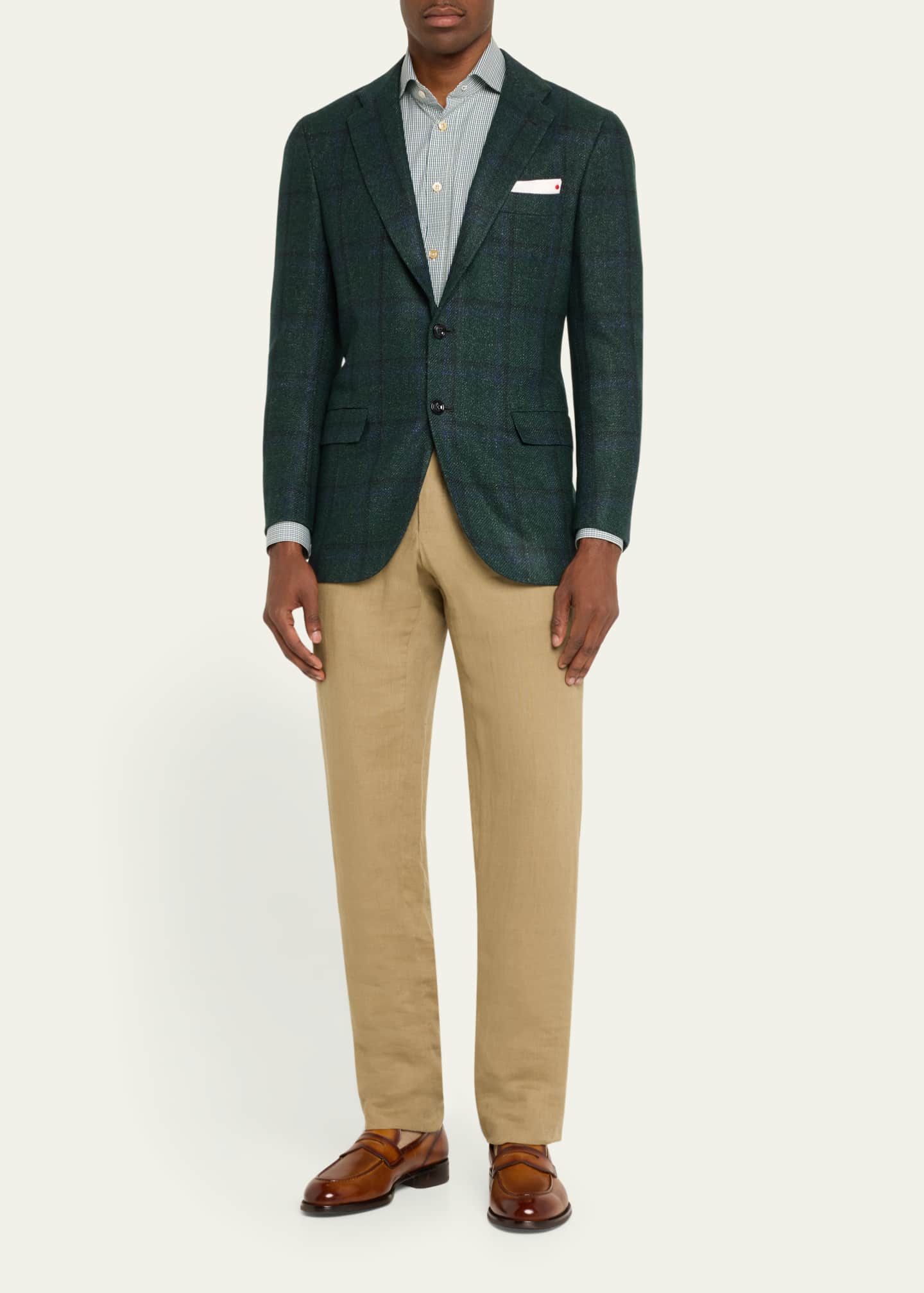 Kiton Men's Windowpane Sport Coat Image 2 of 5