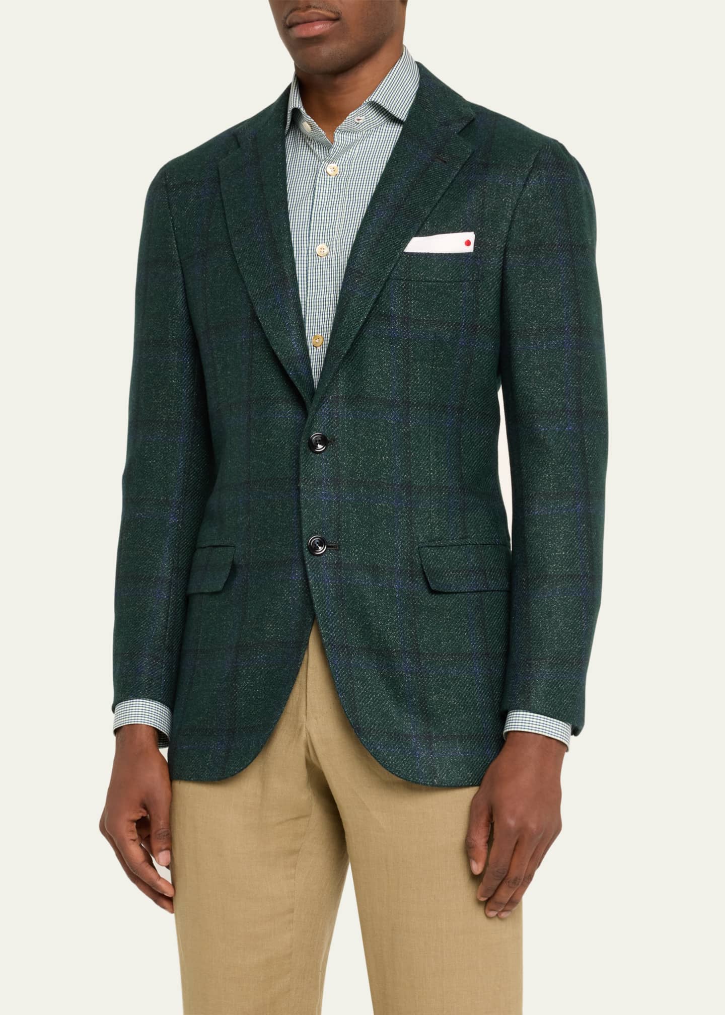 Kiton Men's Windowpane Sport Coat Image 4 of 5