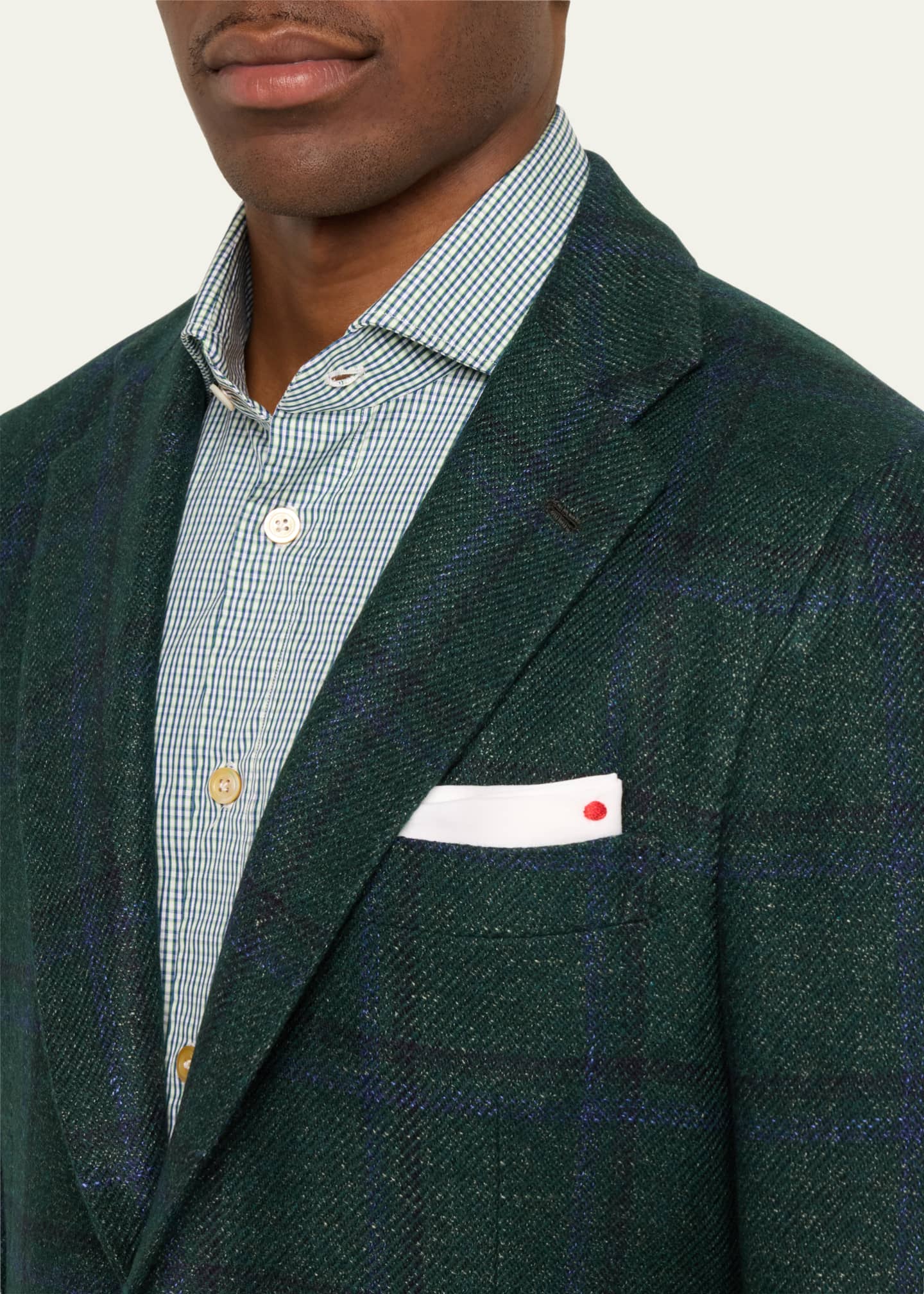 Kiton Men's Windowpane Sport Coat Image 5 of 5