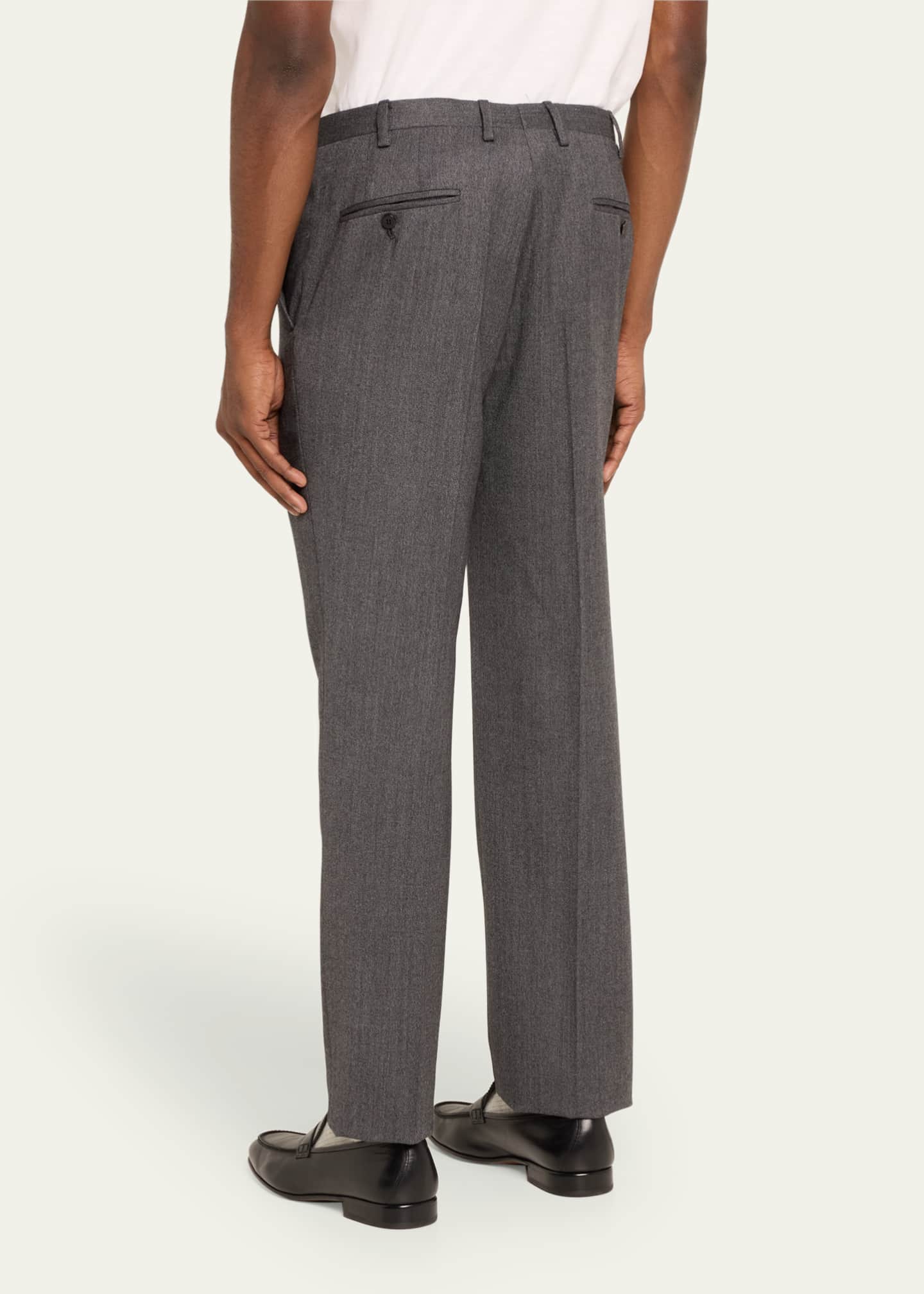 Kiton Men's Textured Grey Suit Trousers Image 3 of 5