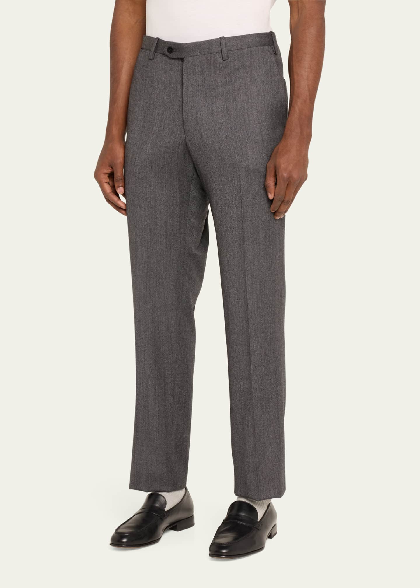 Kiton Men's Textured Grey Suit Trousers Image 4 of 5