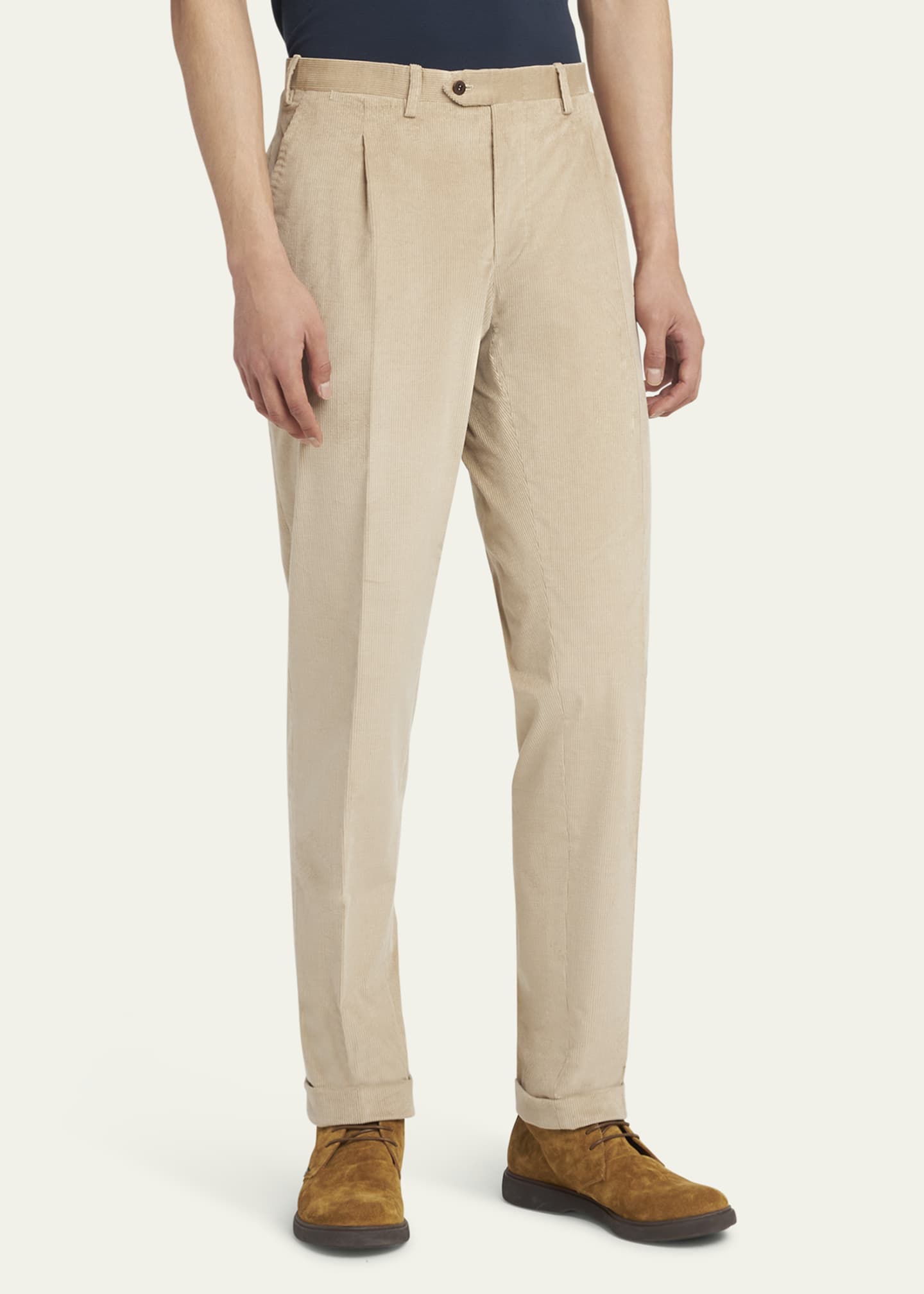 Kiton Men's Tan Corduroy Trousers Image 4 of 5