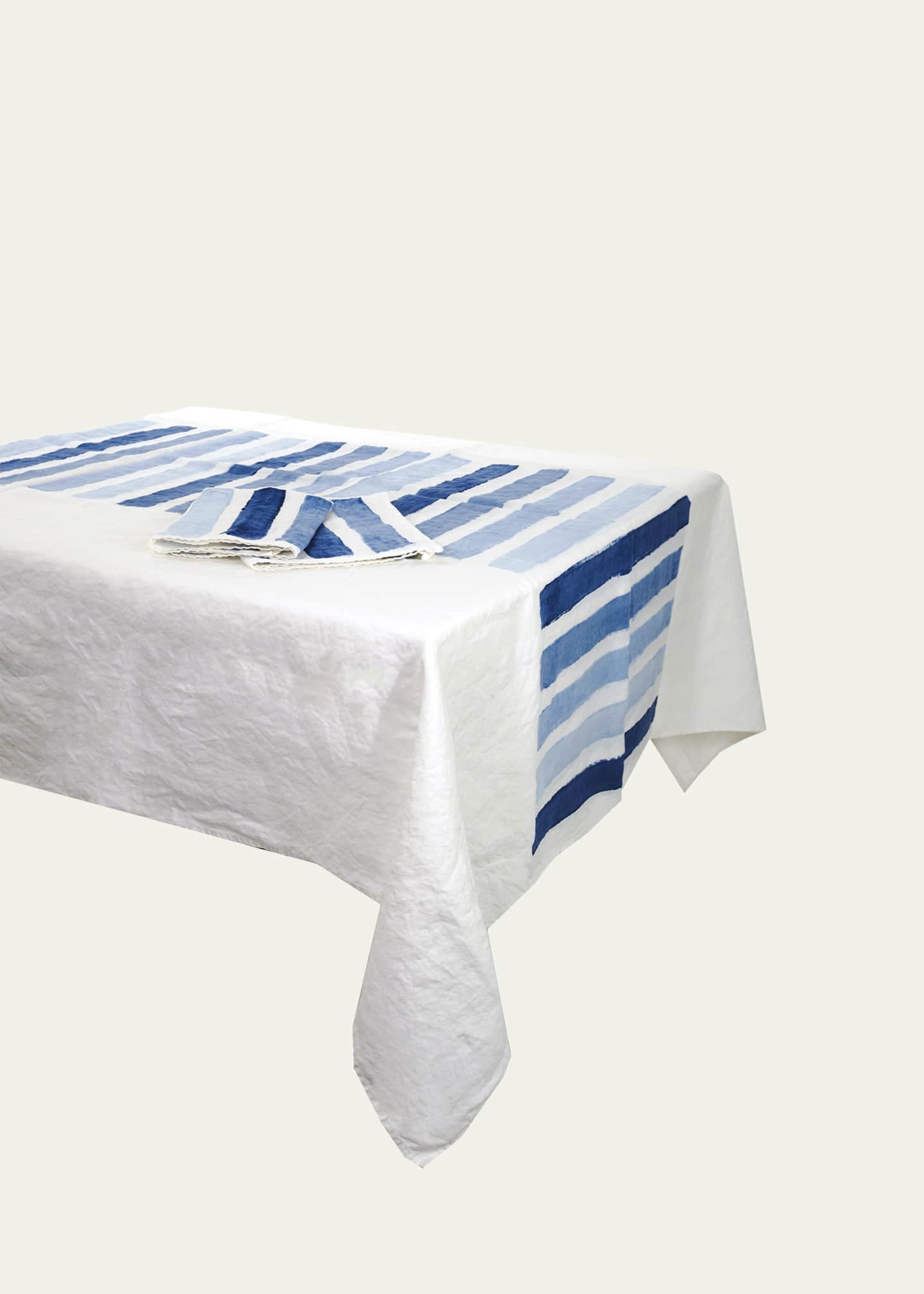 Stamperia Bertozzi Gammacolor Blues Linen Tablecloth Image 2 of 2