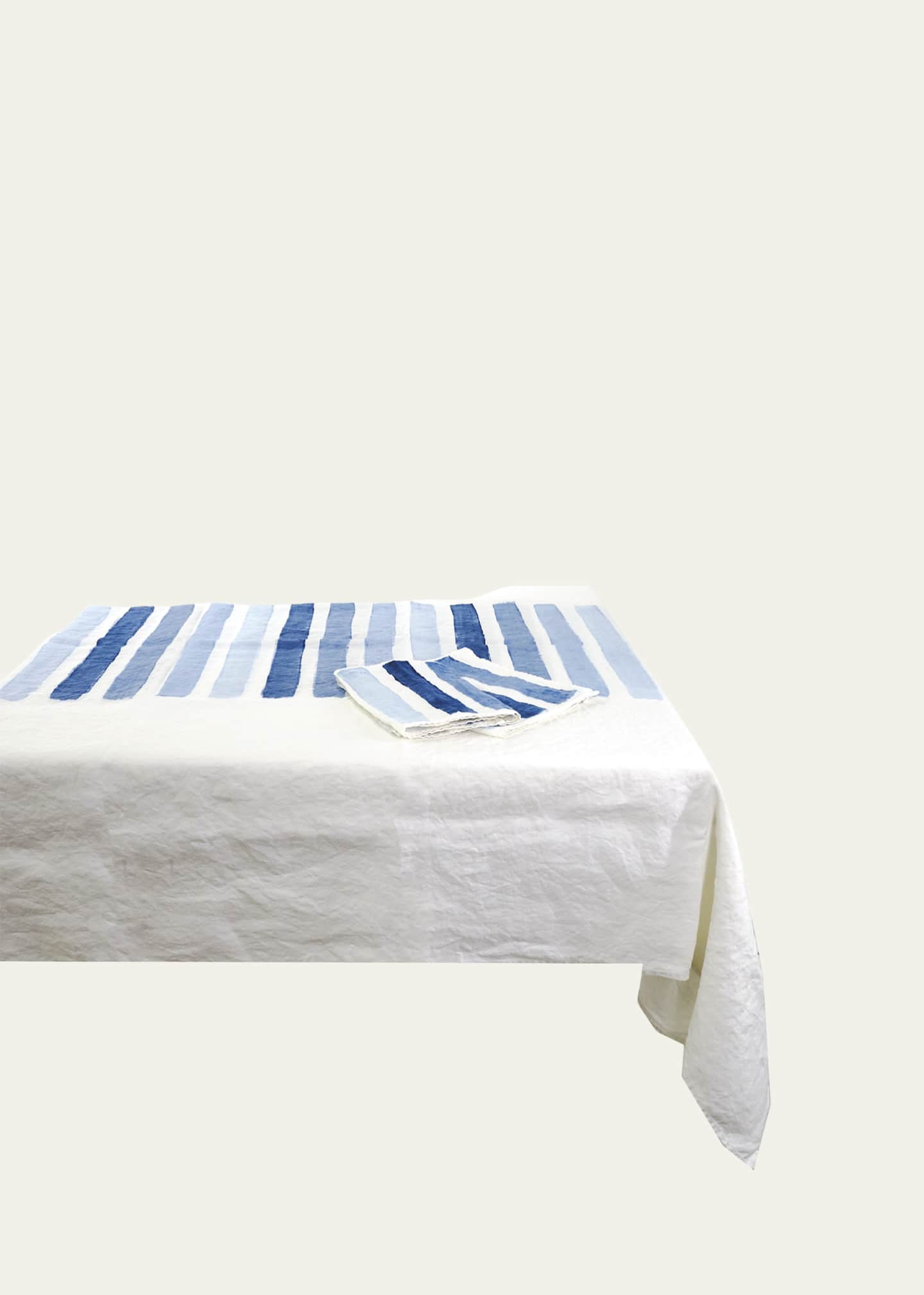 Stamperia Bertozzi Gammacolor Blues Linen Tablecloth Image 1 of 2