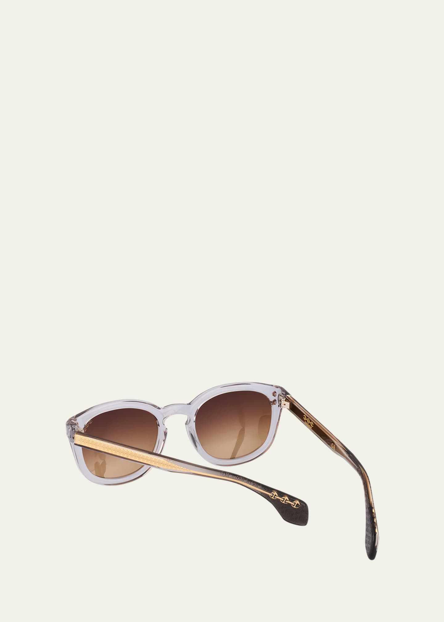 Hoorsenbuhs Gradient Grey Acetate Round Sunglasses Image 3 of 3