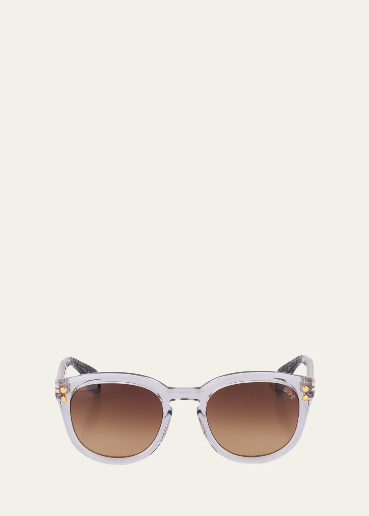 Hoorsenbuhs Gradient Grey Acetate Round Sunglasses Image 1 of 3