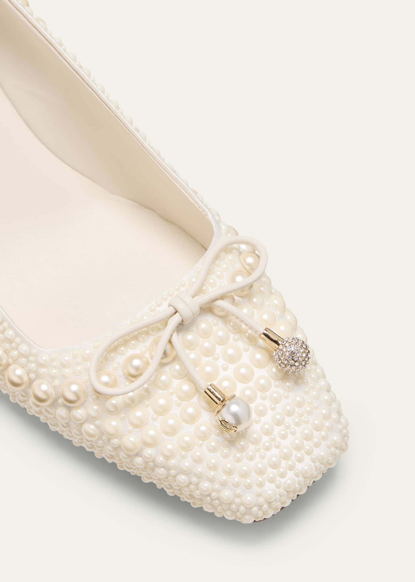 Elme Pearly Bow Ballerina Pumps