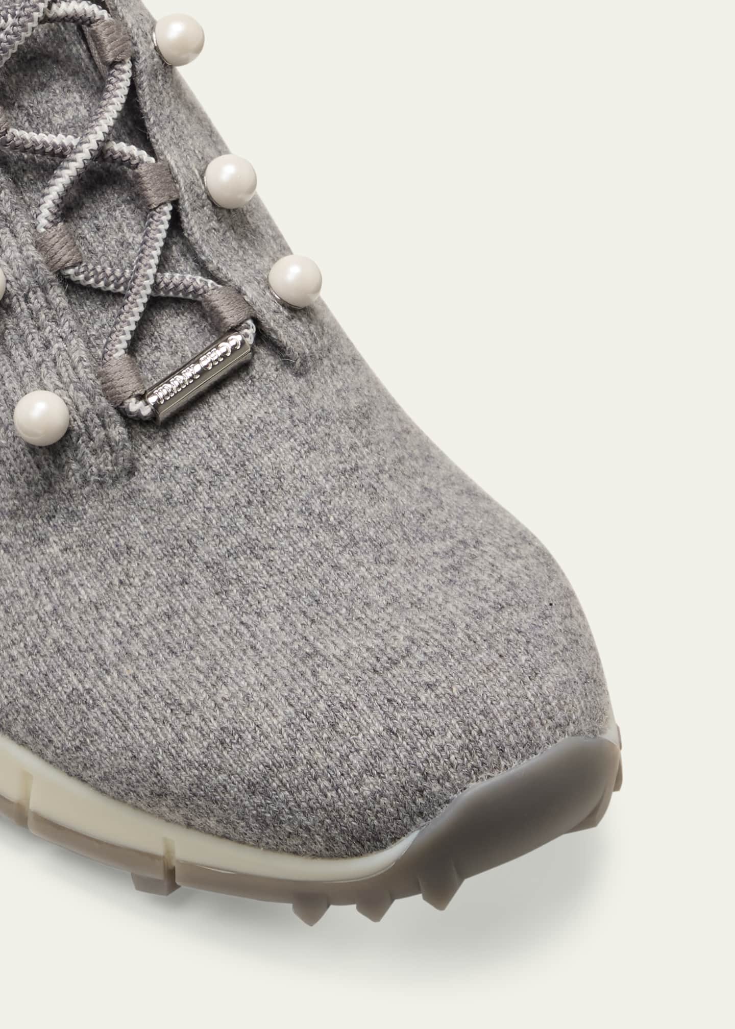 Jimmy Choo Veles Cotton Knit Pearly Stud Sneakers - Bergdorf Goodman