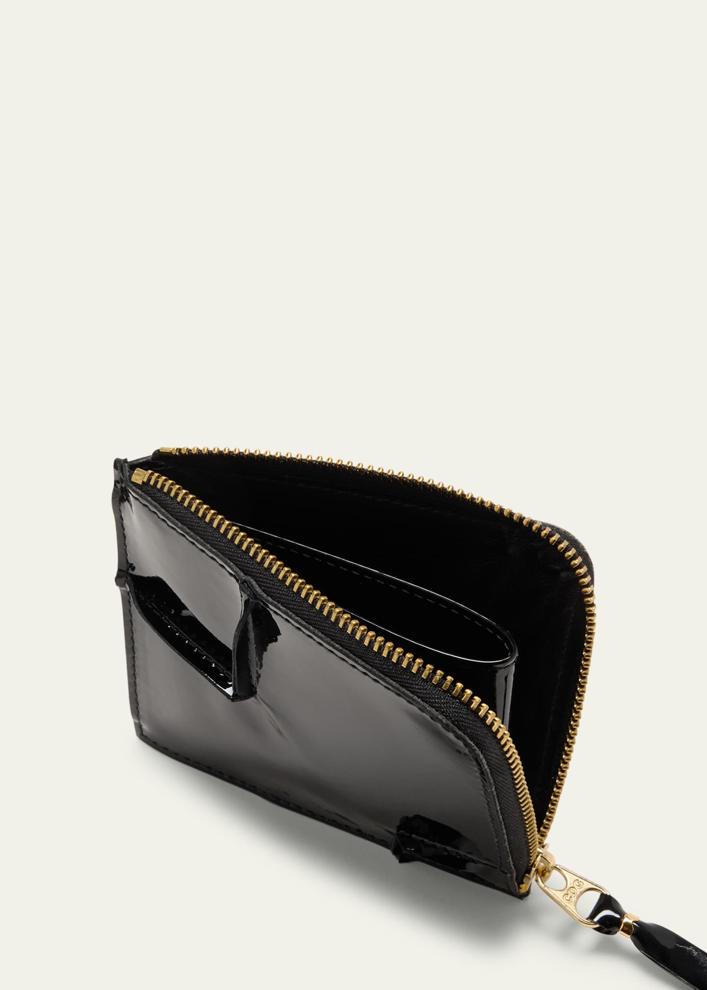 Comme des Garcons Men s Reversed Hem Patent Zip Wallet Bergdorf Goodman