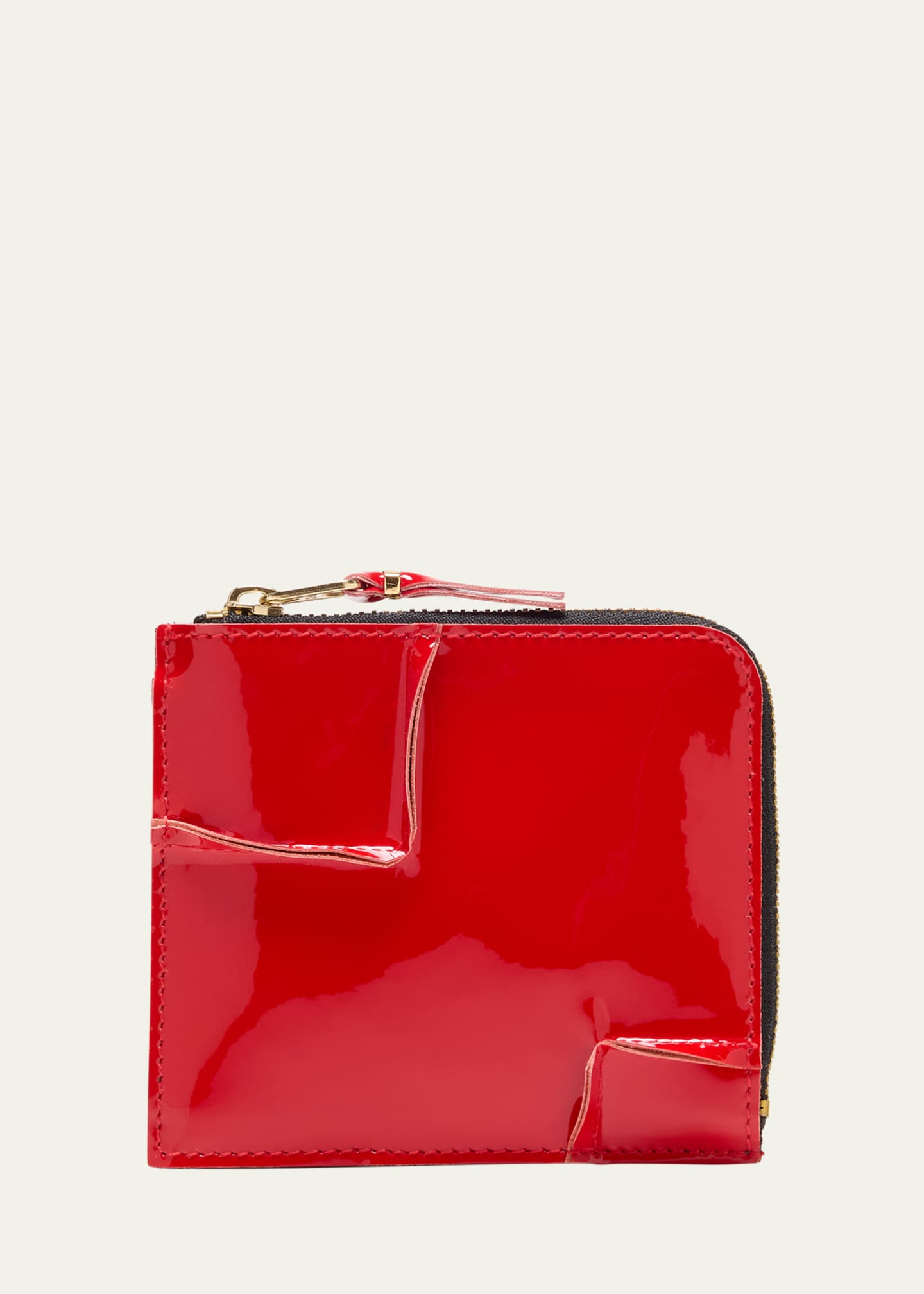 Comme des Garcons Men s Reversed Hem Patent Zip Wallet