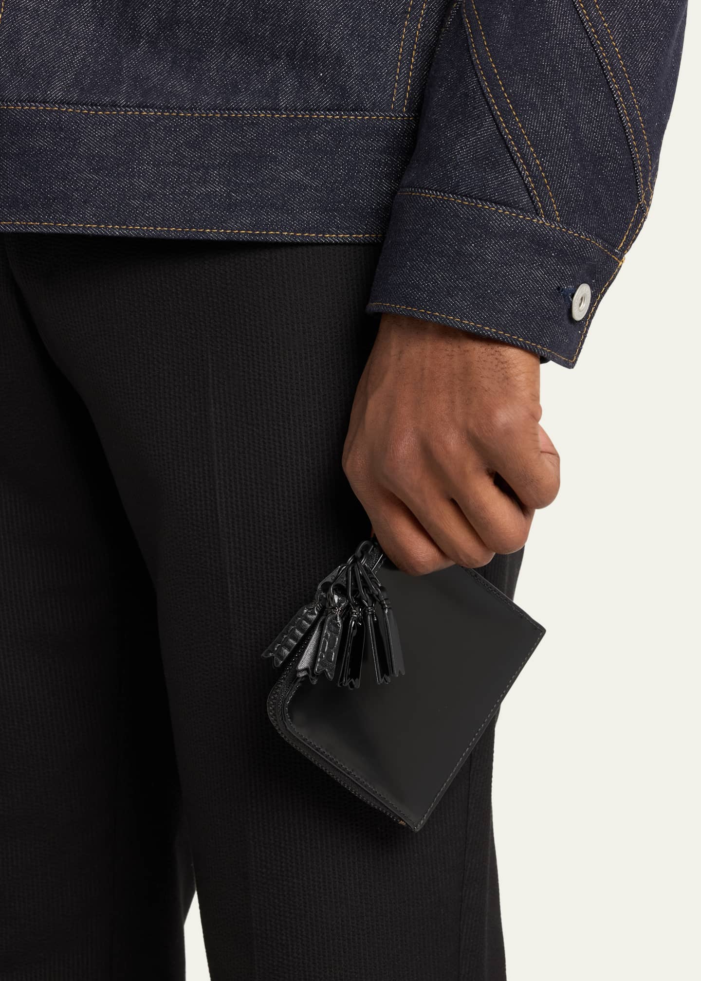 Comme des Garcons Men's Zipper Medley Leather Zip Pouch Image 2 of 4