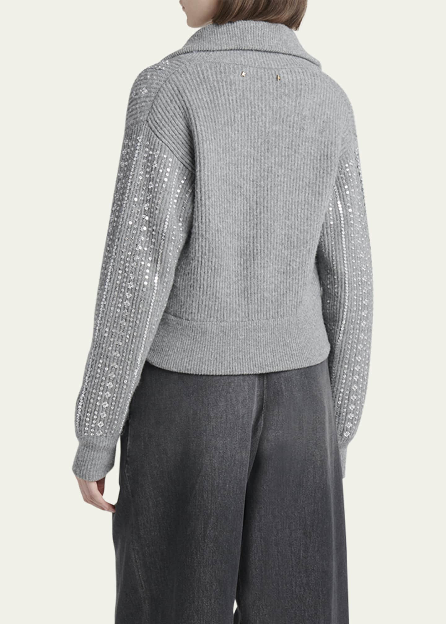 Golden Goose Journey Sequined Full Zip Sweater Image 3 of 5