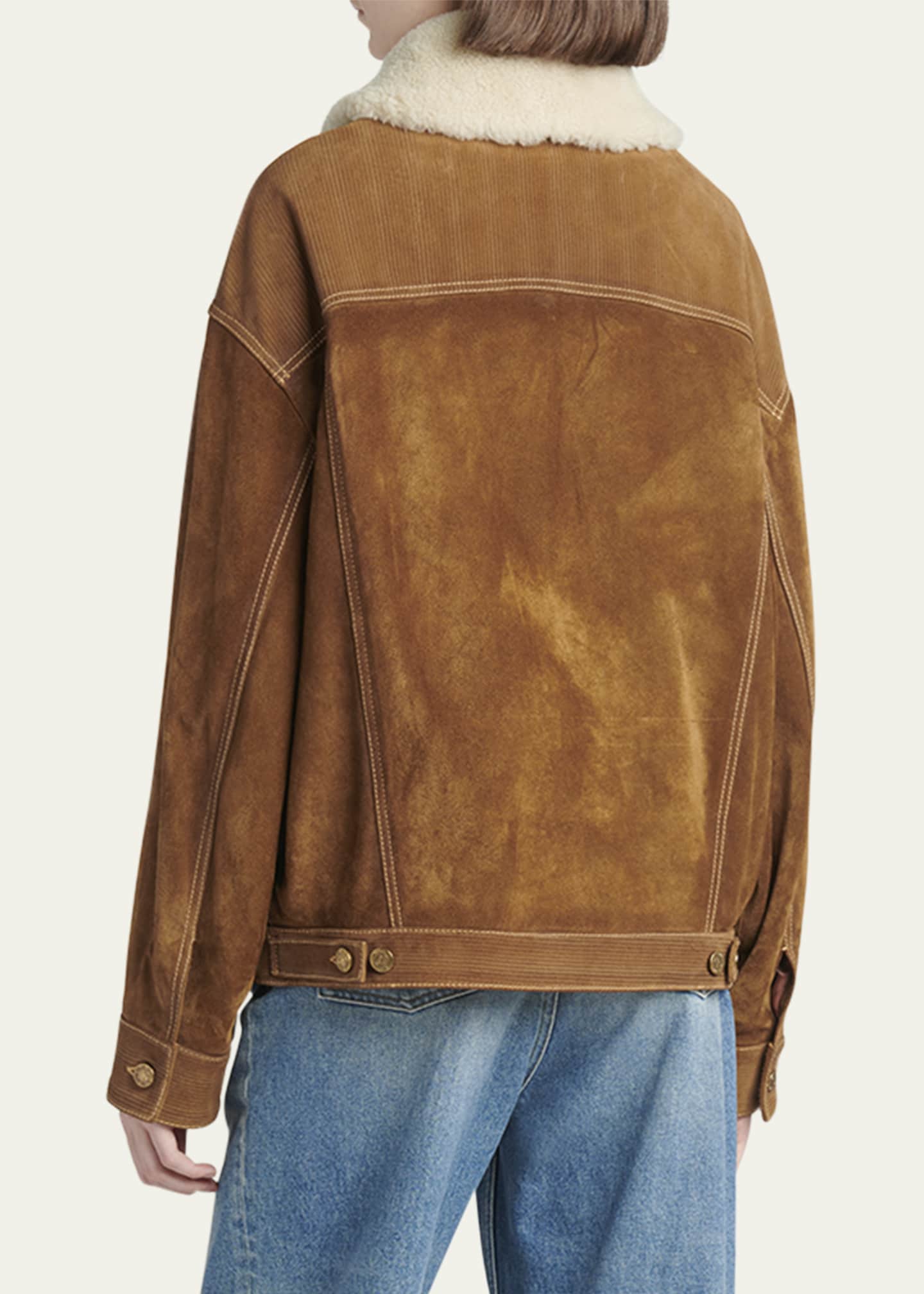 Golden Goose Journey Suede Jacket with Removable Collar Image 3 of 5