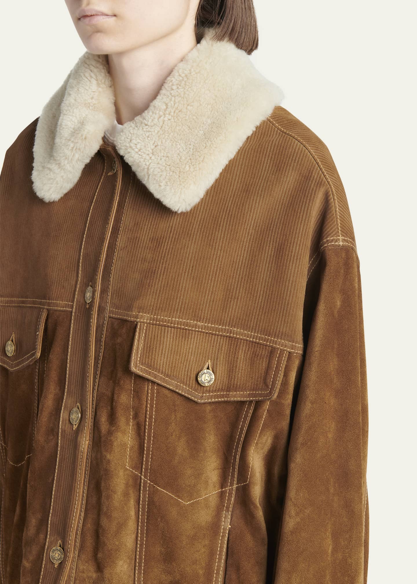 Golden Goose Journey Suede Jacket with Removable Collar Image 5 of 5