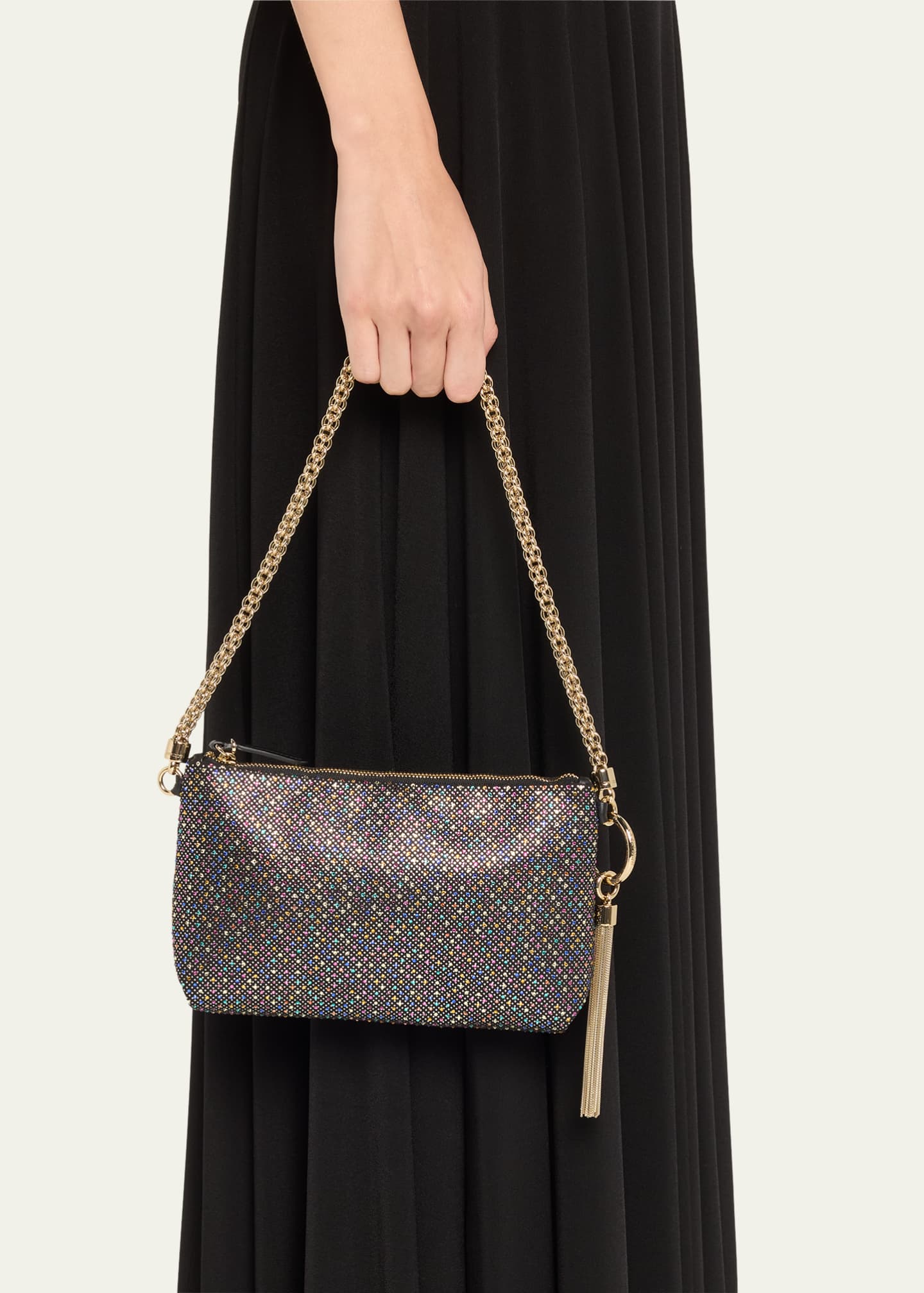 Jimmy Choo Callie Mini Embellished Shoulder Bag Black Mix