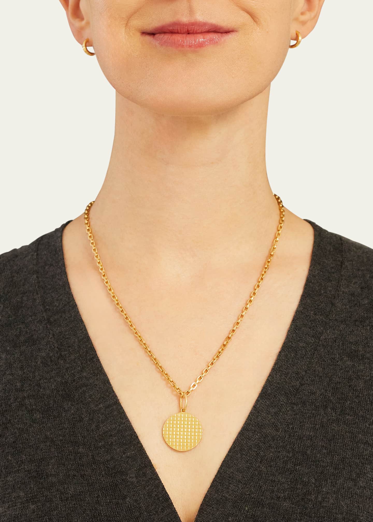 Sherman Field, 1967 18K Gold Medium Circle Pyramid Medallion Pendant Image 2 of 2
