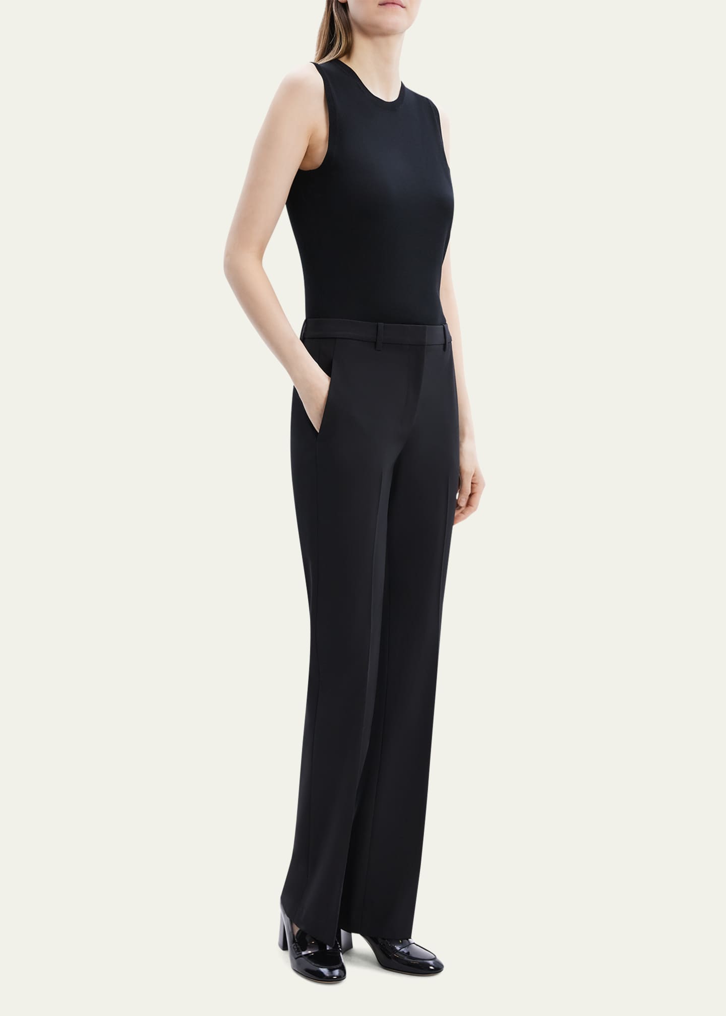 Theory Traceable Wool Slim Straight-Leg Trousers Image 4 of 5