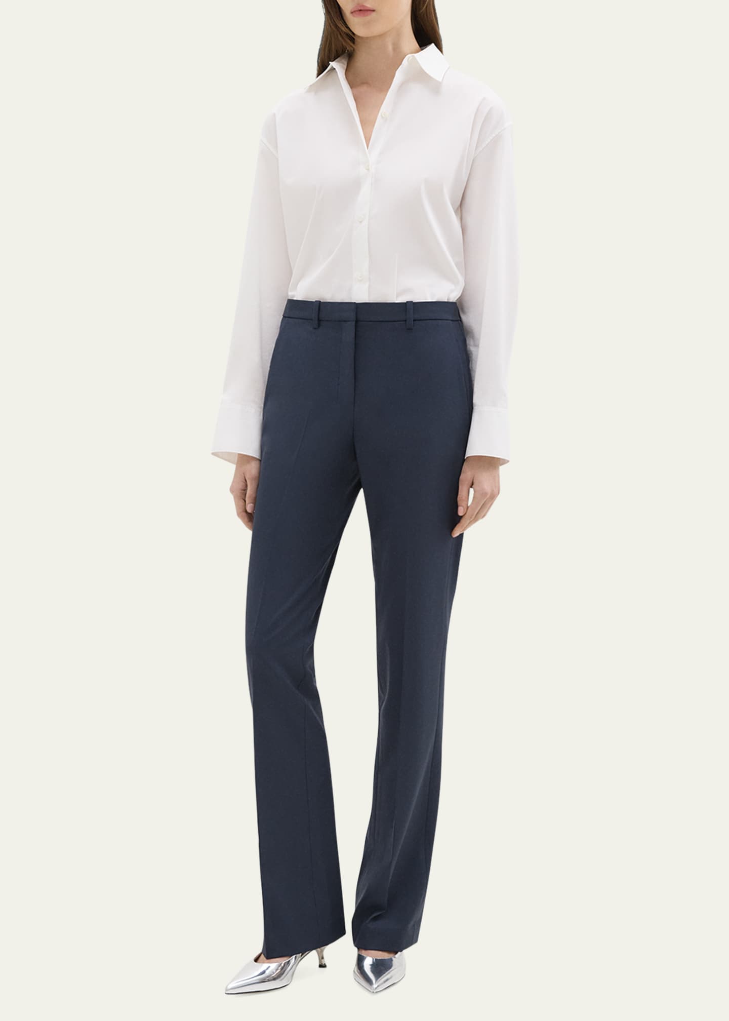 Theory Traceable Wool Slim Straight-Leg Trousers